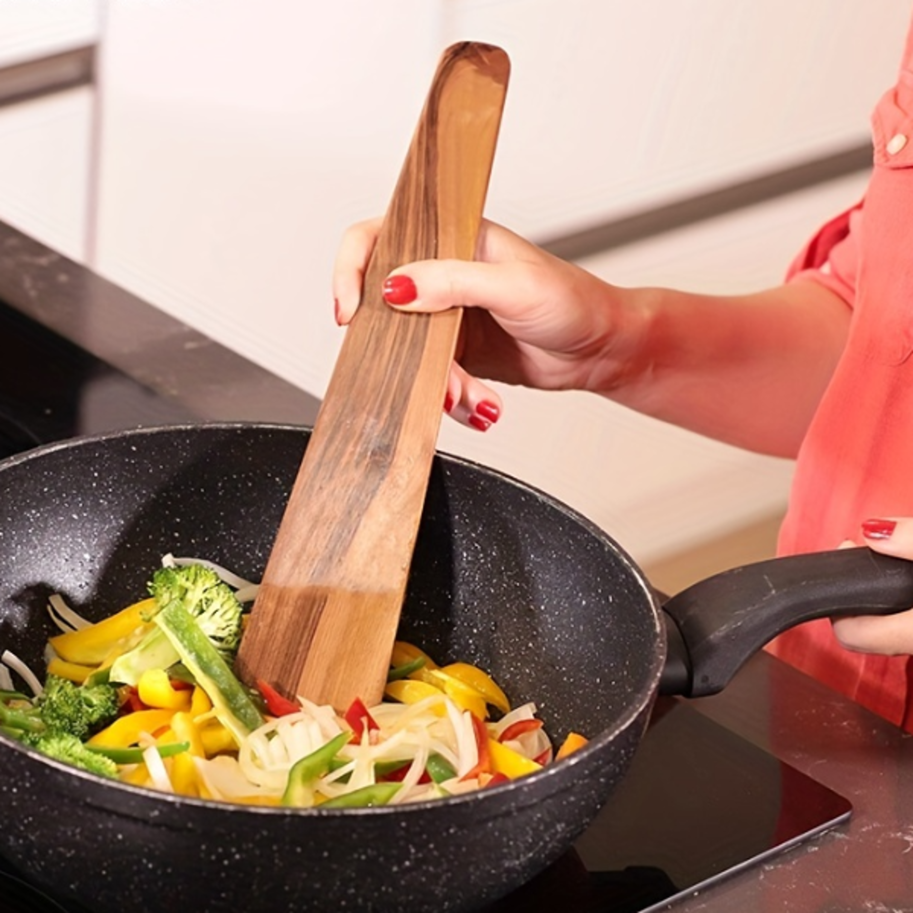 teak wood cooking spatula set natural wooden spatula for kitchen cooking and camping