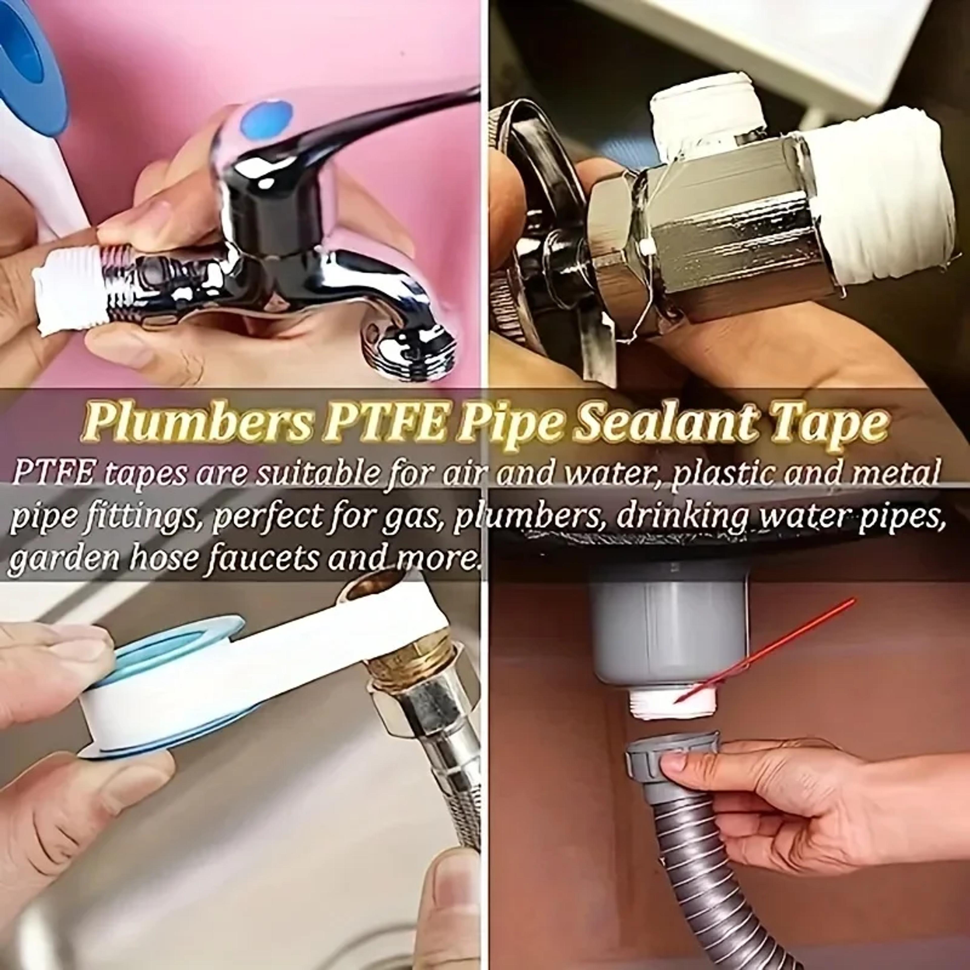 Professional PTFE Seal Tape Waterproof Leak Repair Tape For Plumbing  Gas Fittings High Temp Resist 4