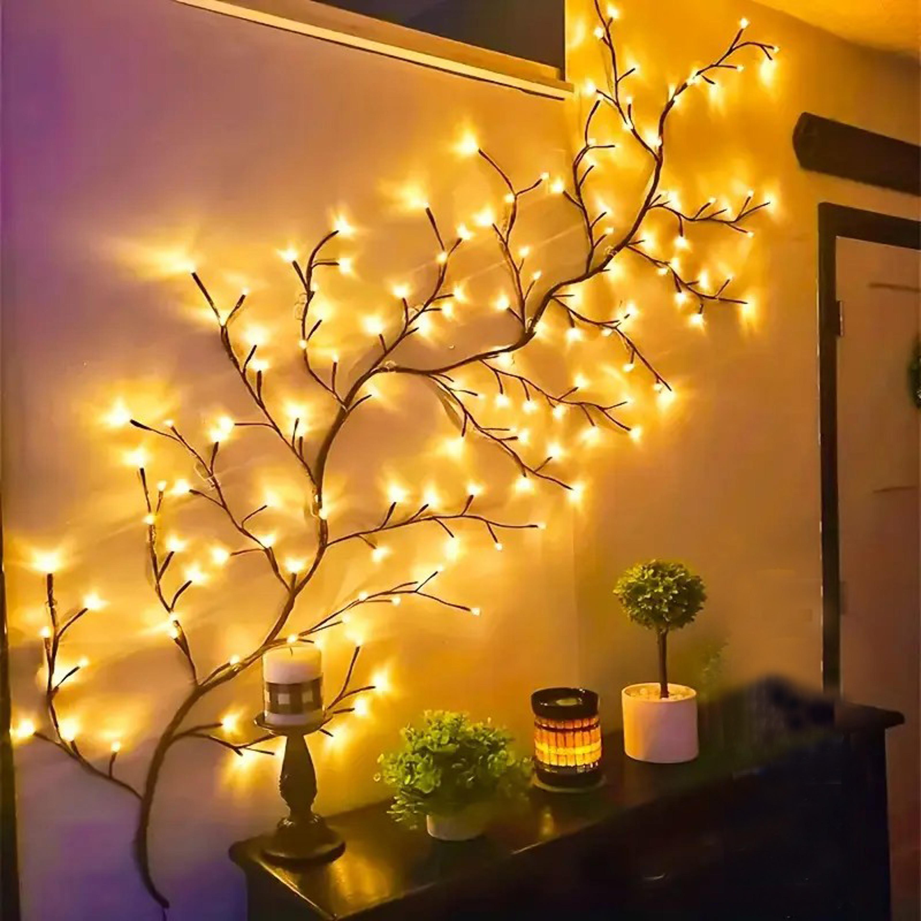 willow vine branch lights warm white light, led usb wall decoration lights for room wedding decor