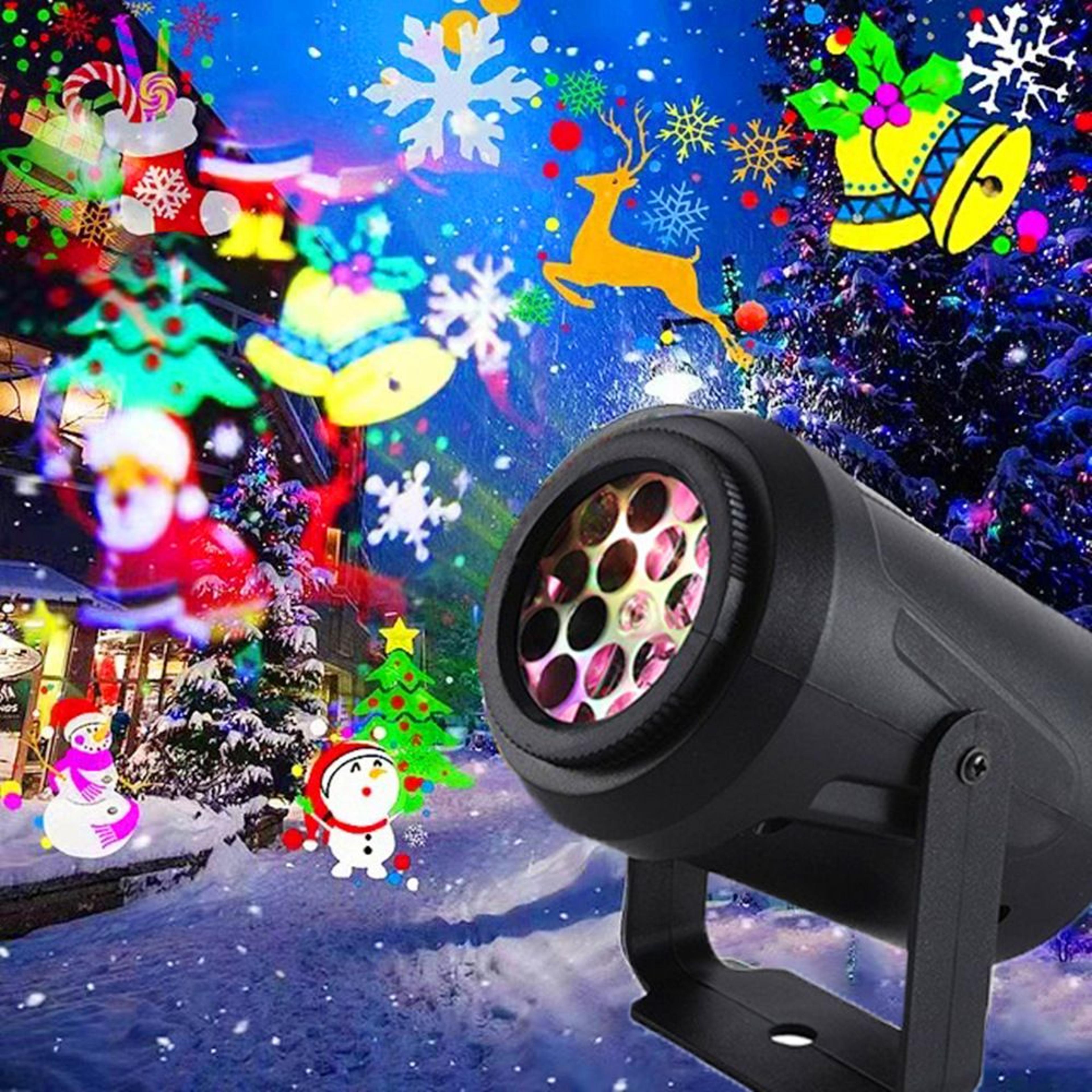 christmas laser projector light with snowflake effects, waterproof, rotating led stage lights for festive decoration