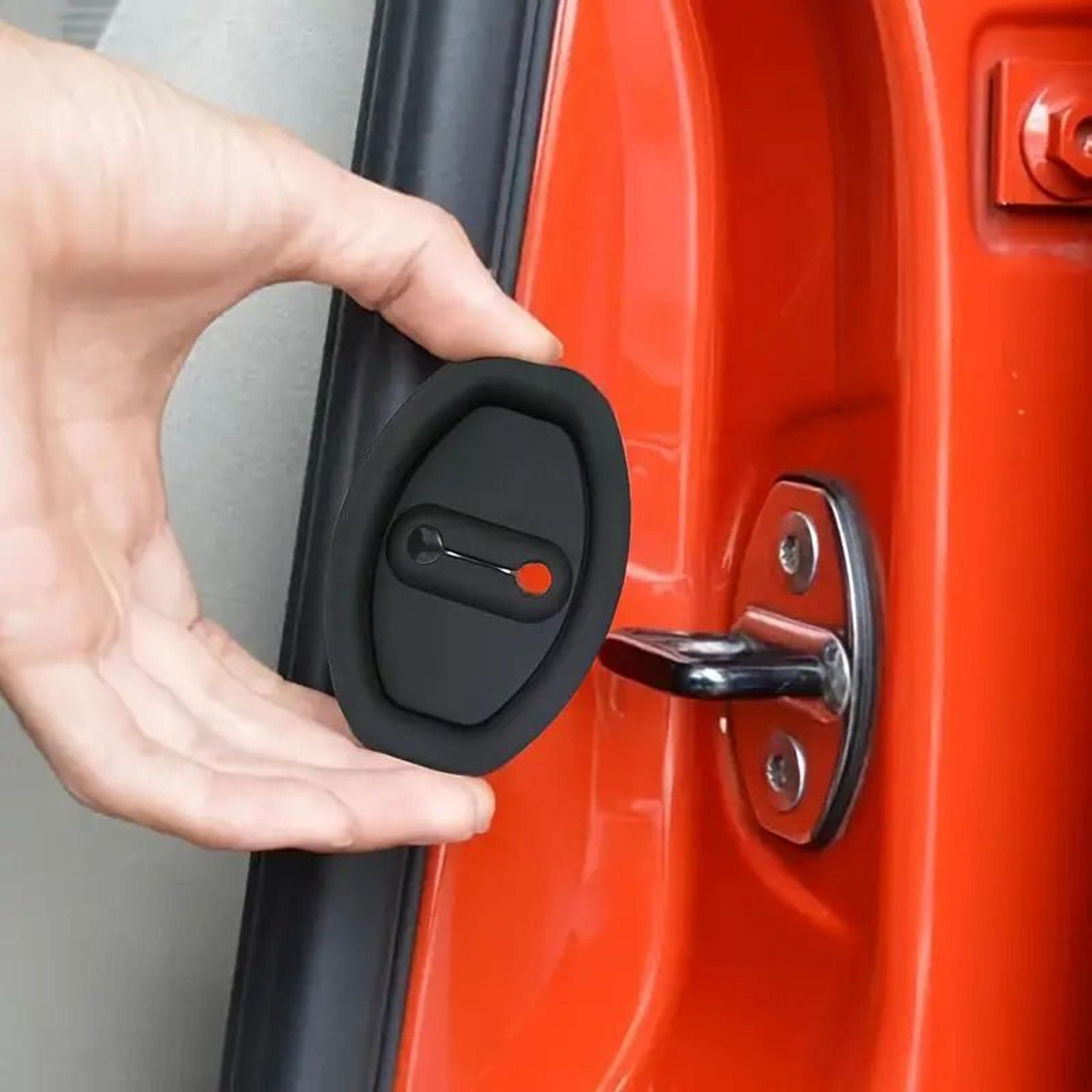 silicone car door lock protection cover, seametal elastic buckle guard, anti-collision shock absorbing & mute cushion