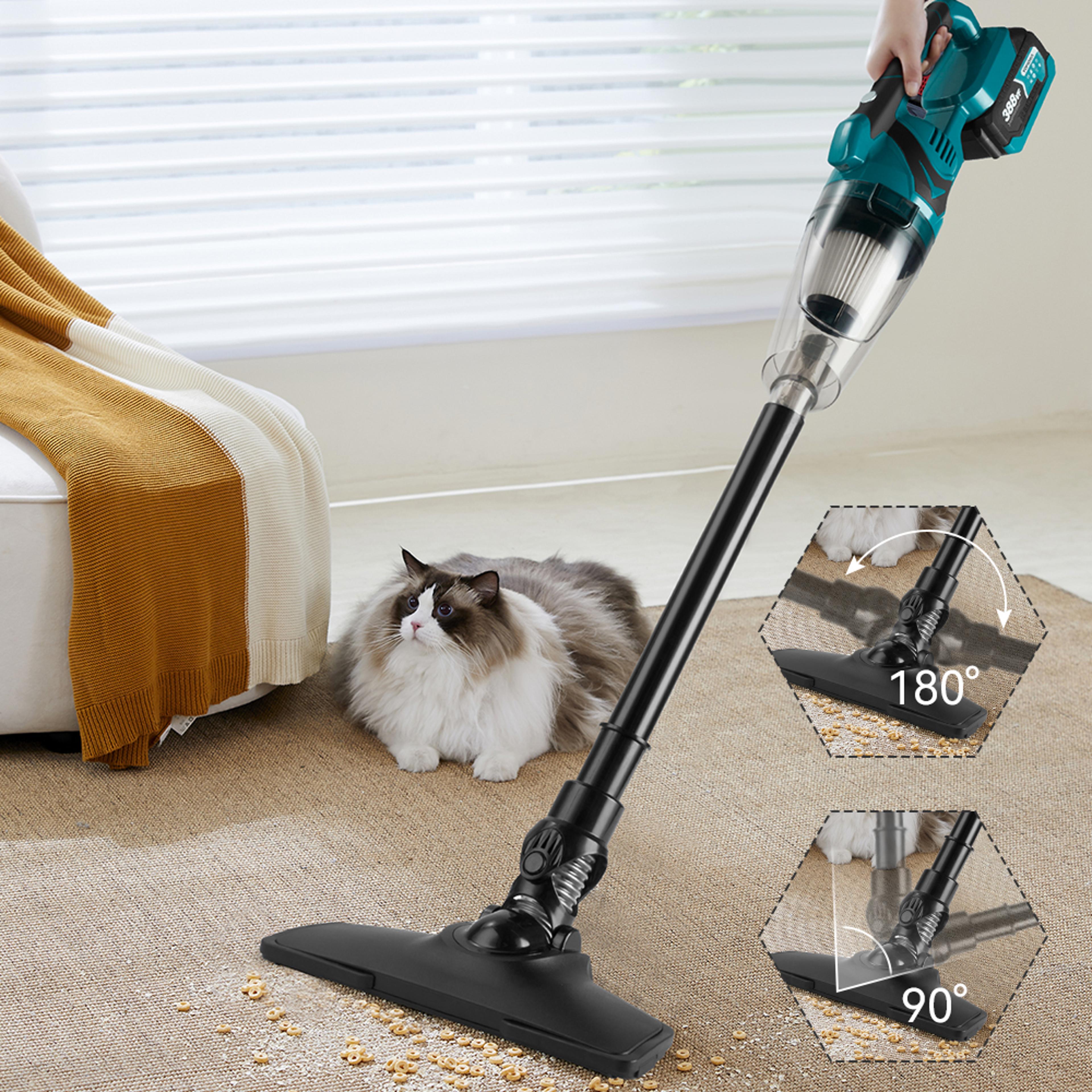 cordless electric handheld vacuum cleaner, dual-use portable high-power cleaner for home & car, fits 21v/18v battery