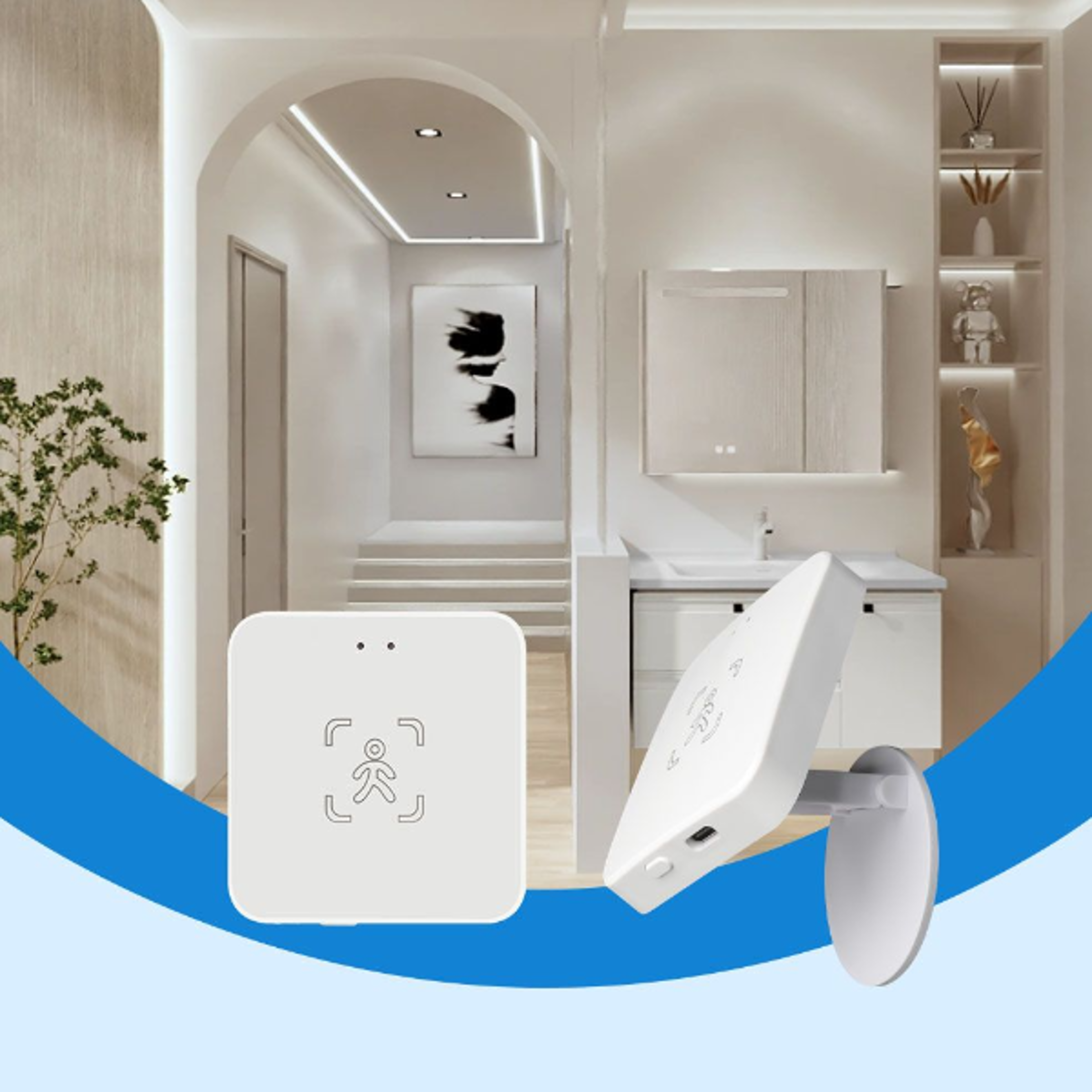 wifi smart human presence sensor with mmwave radar, luminance & distance detection, supports home assistant