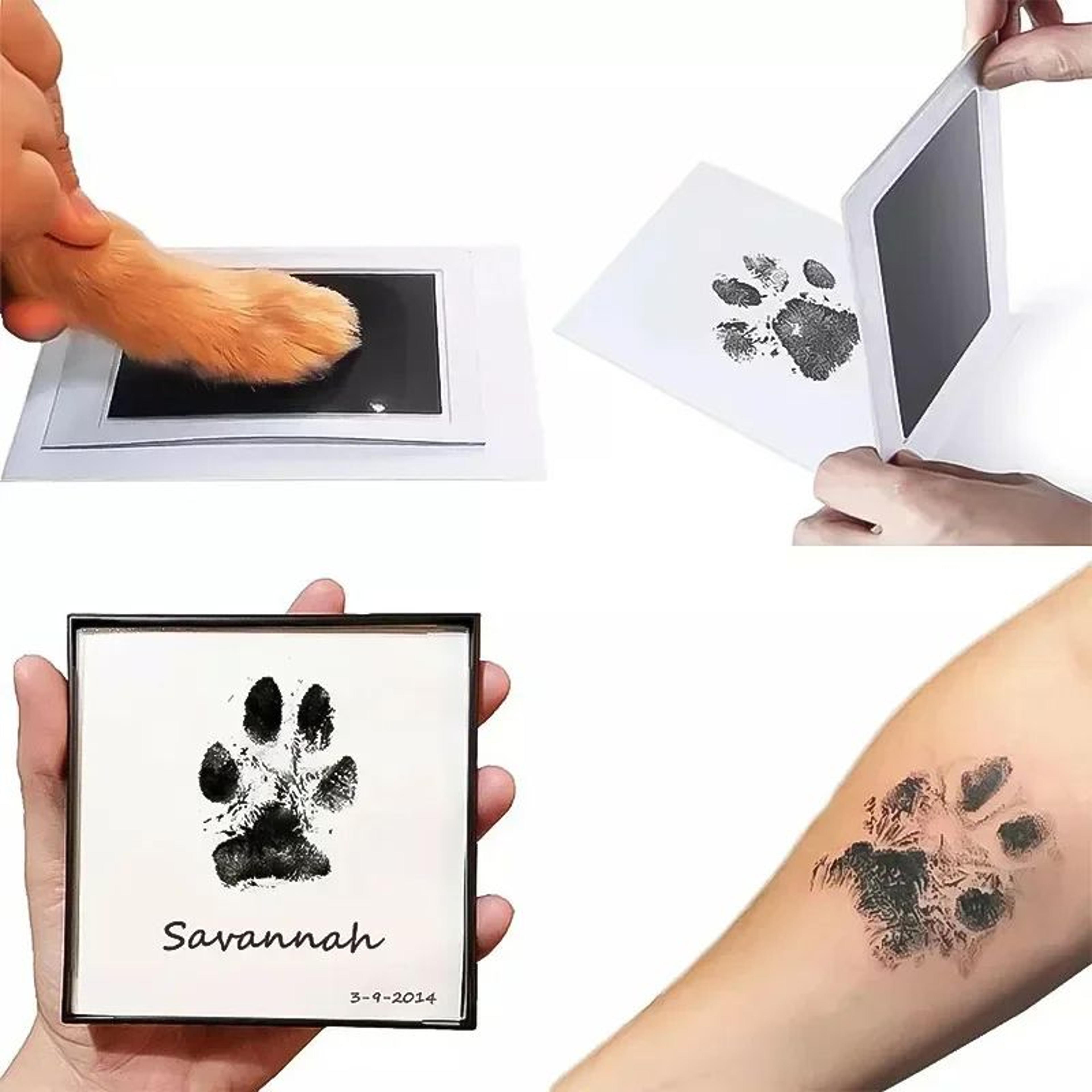cat dog paw print ink kit pad, safe non-toxic inkless diy pet souvenir for clean & clear paw prints