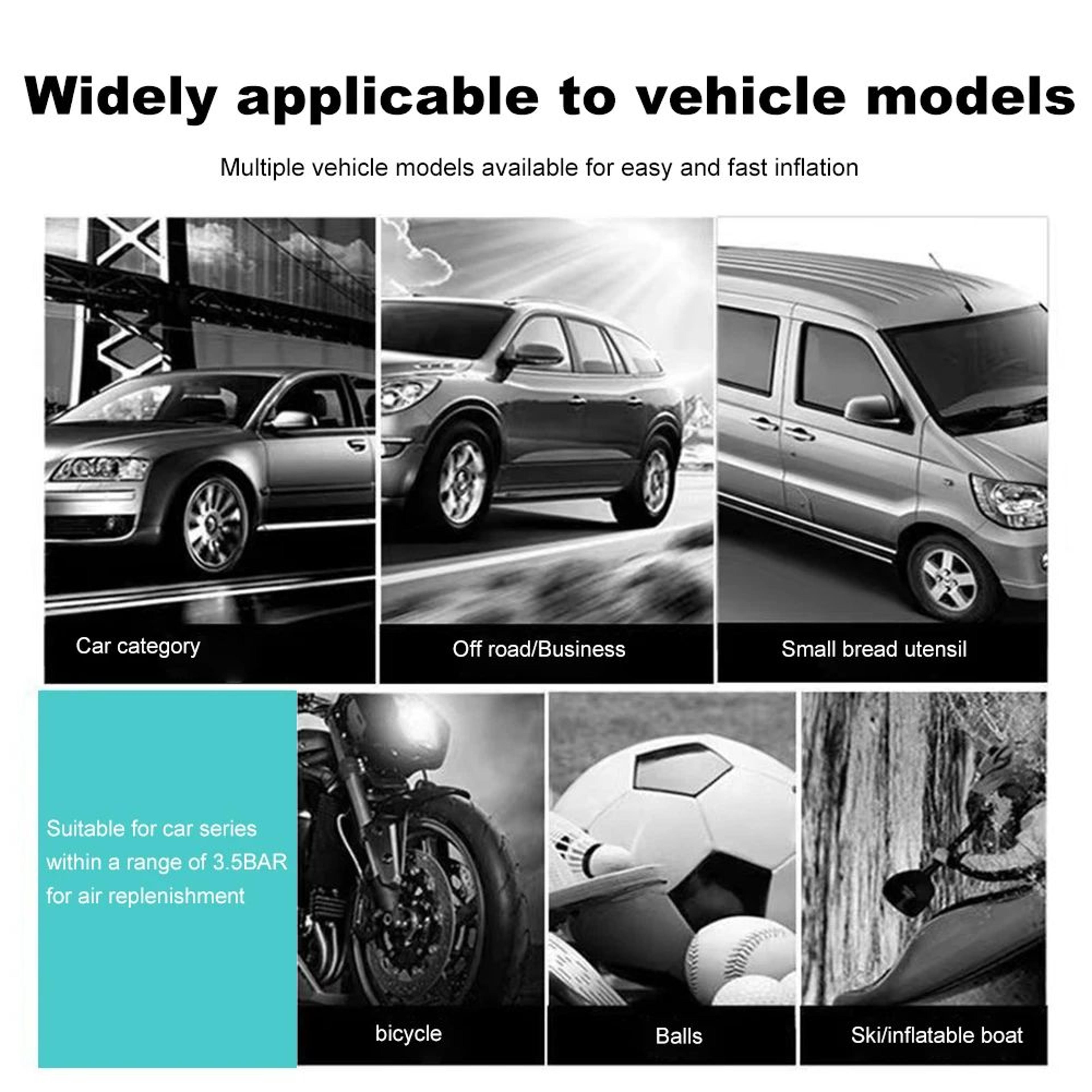 Air Compressor Dual Cylinder Tire Inflator Heavy Duty Car Electric Air Pump With LED Light Portable 5