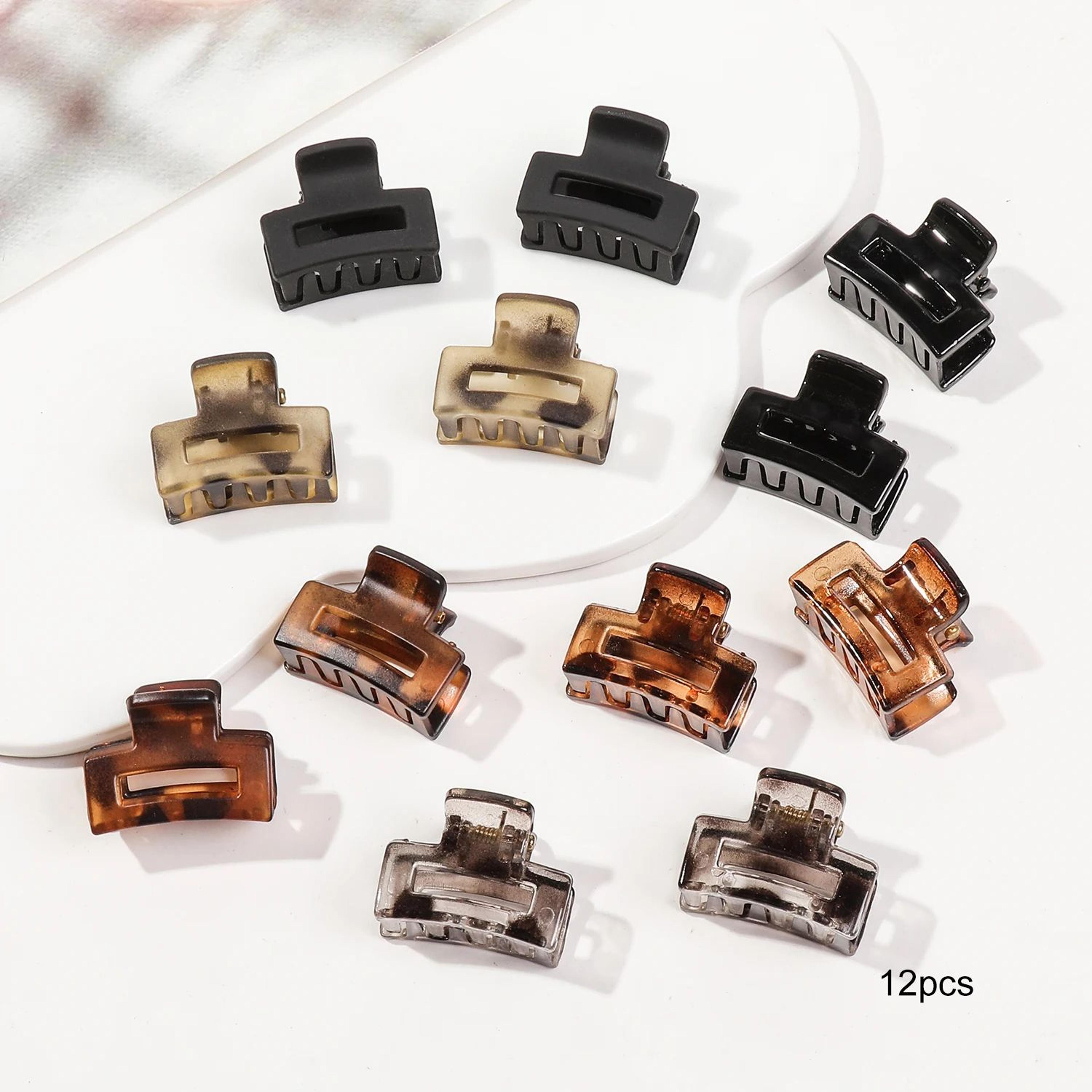 mini flower hair clips pack for women, creaseless non-slip claw clips for bangs, thin hair & styling