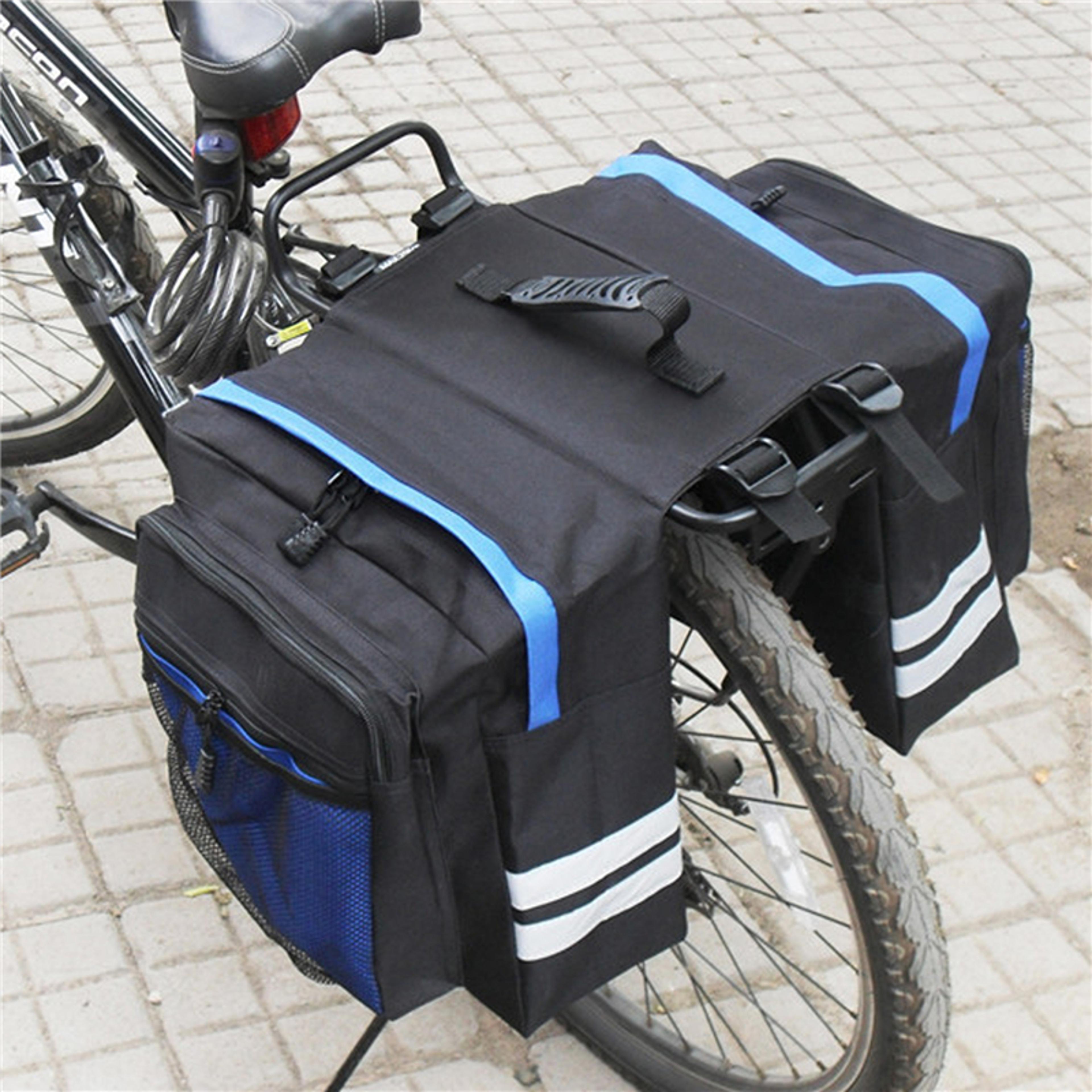 bike luggage carrier bag, waterproof rear seat pannier for durable cycling & commuting