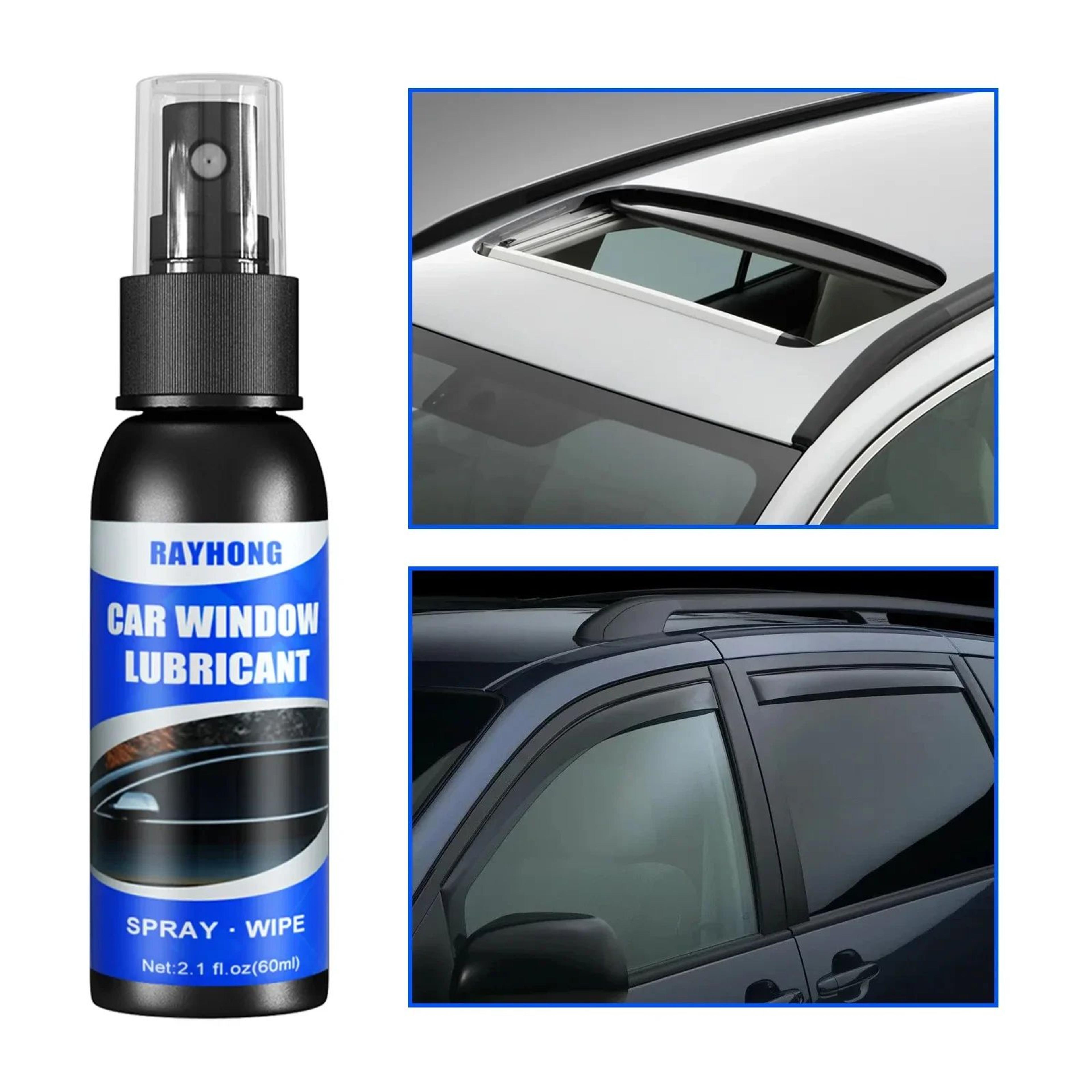 window lubricant for car rubber strips, door seals & sunroof tracks, anti-aging softener, eliminates noise, universal