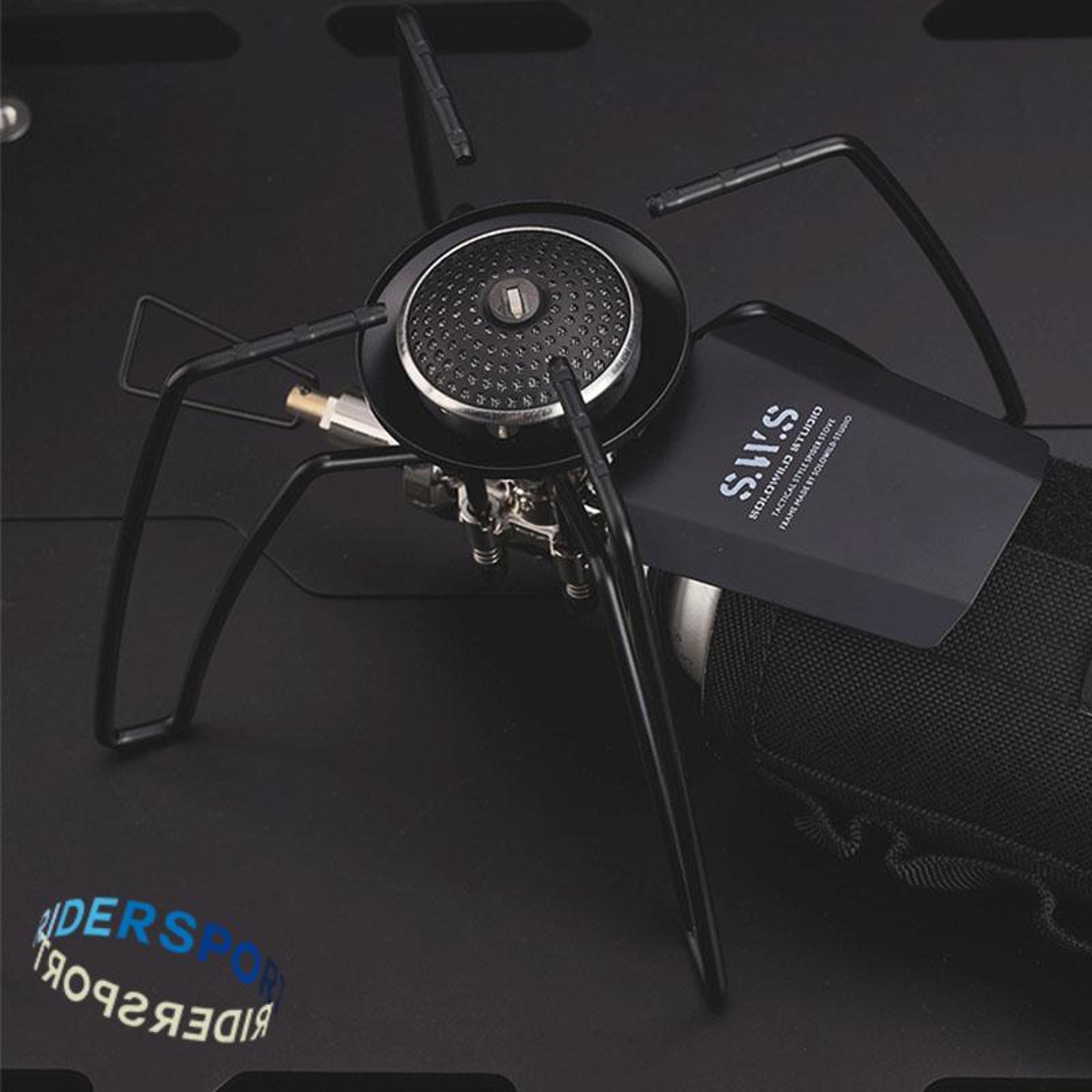 portable spider stove, compact folding card design for camping, hiking & outdoor kitchenware