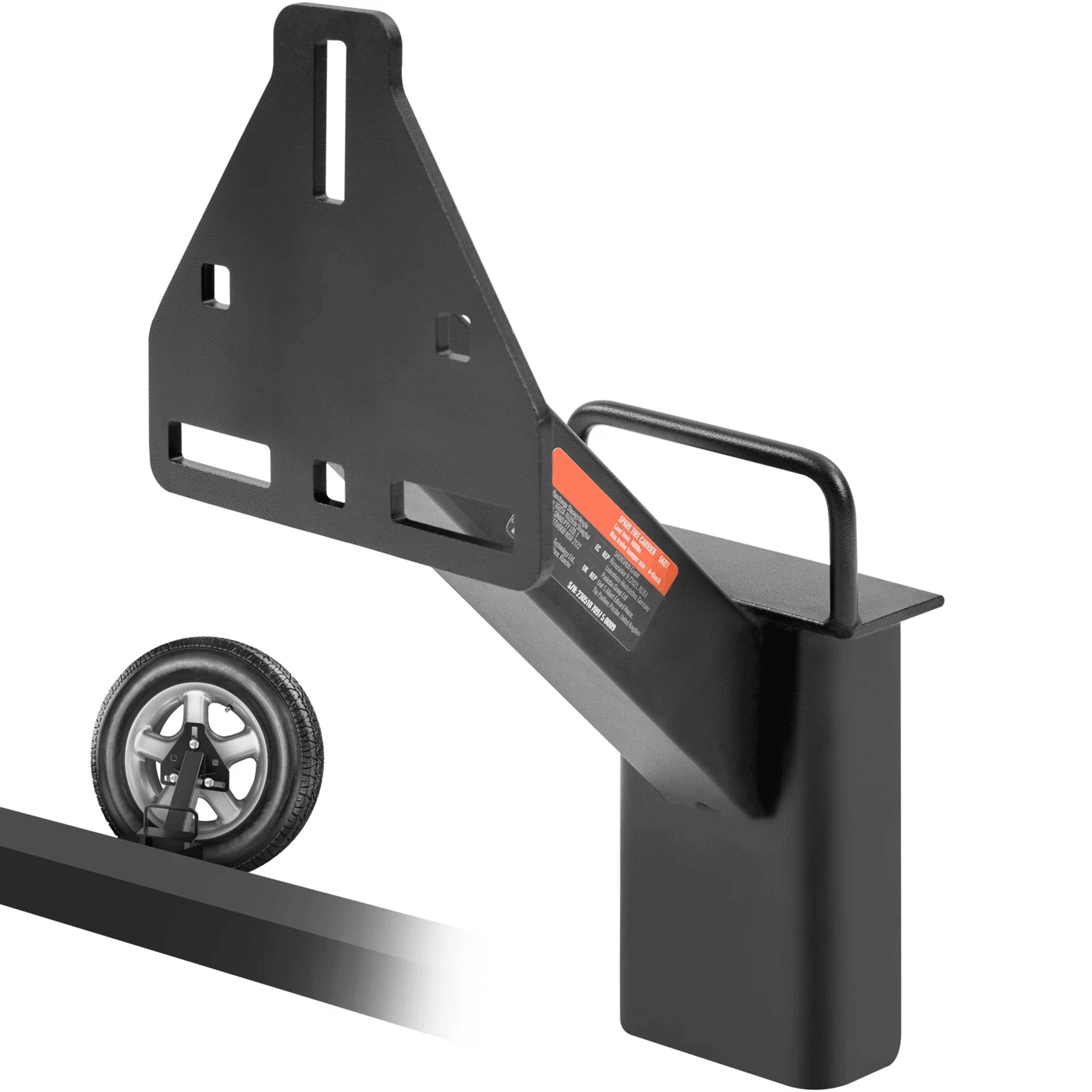 premium trailer spare tire carrier mount, lug wheels, no drill bolt on bracket