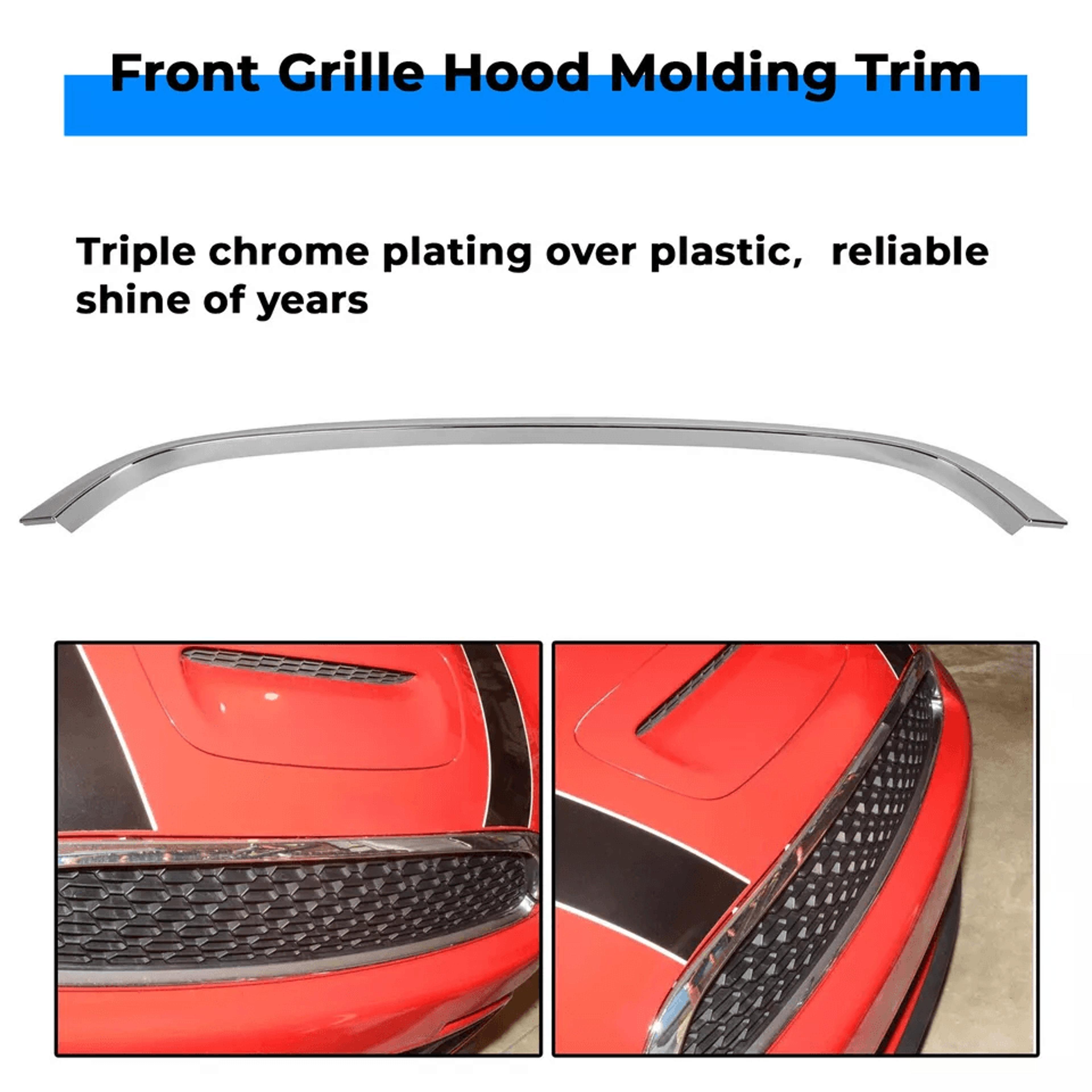 Chrome Grille Hood Molding Trim For Mini Cooper Durable Front Chrome Accent 1