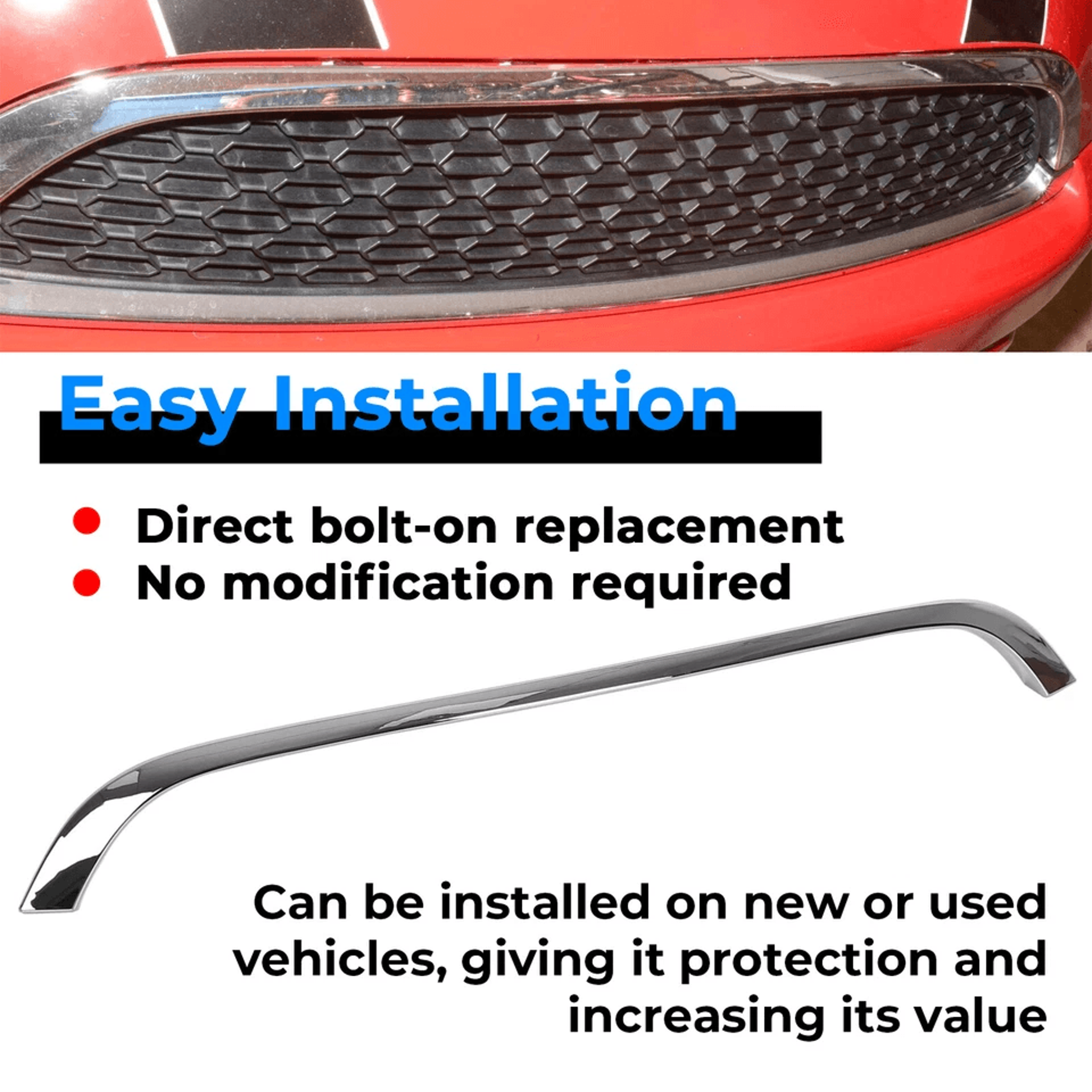 Chrome Grille Hood Molding Trim For Mini Cooper Durable Front Chrome Accent 2