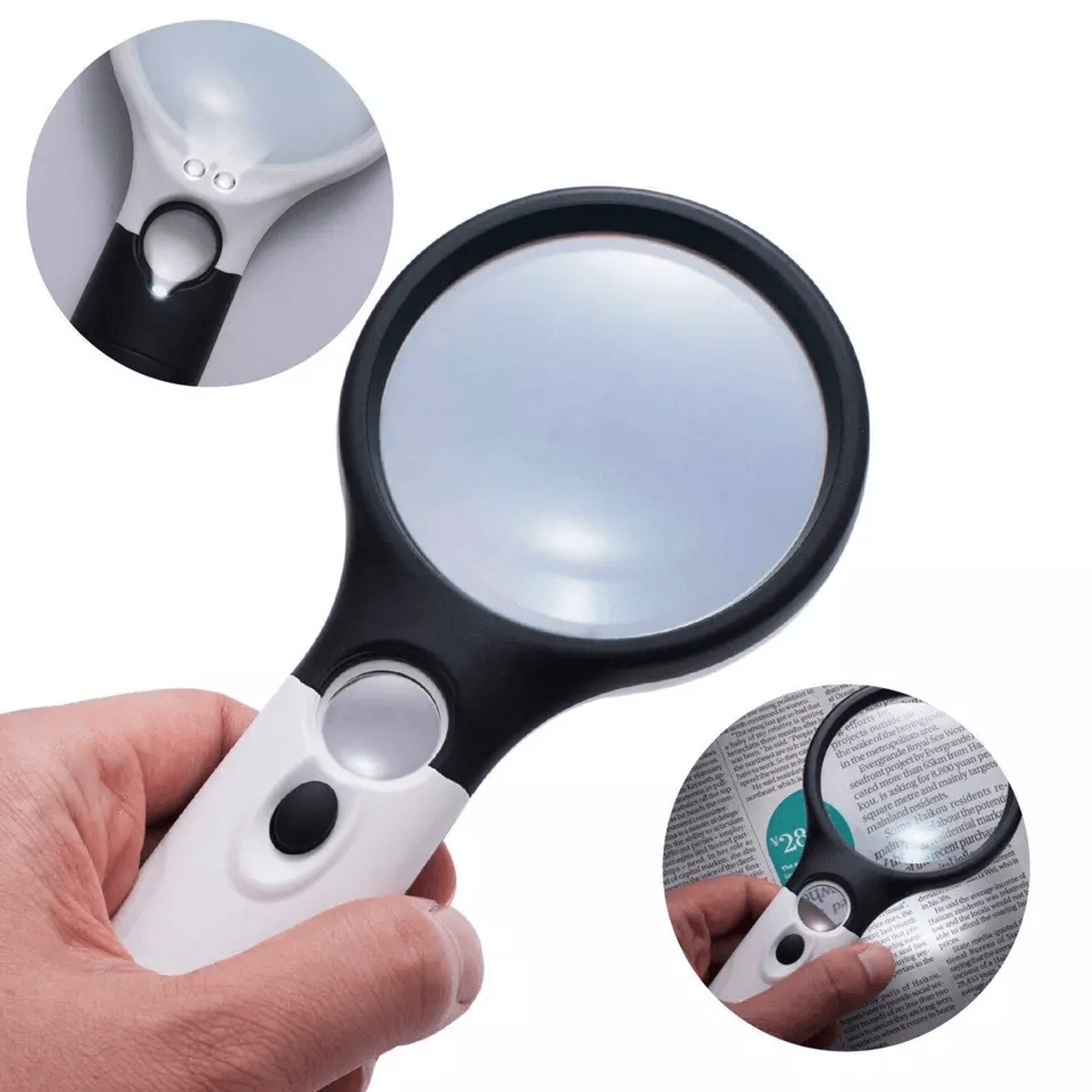 led light handheld magnifier, magnifying lens for reading, jewelry loupe