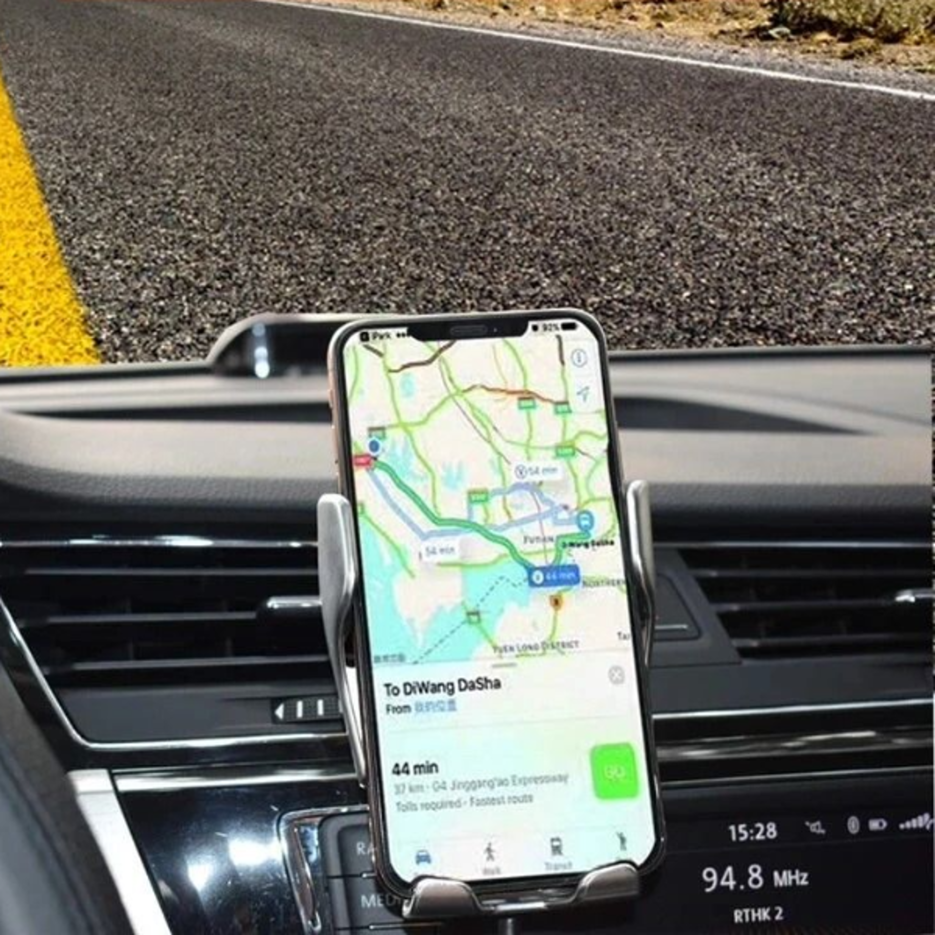smart sensor car phone holder, auto-clamping wireless charging mount (10w fast charge)