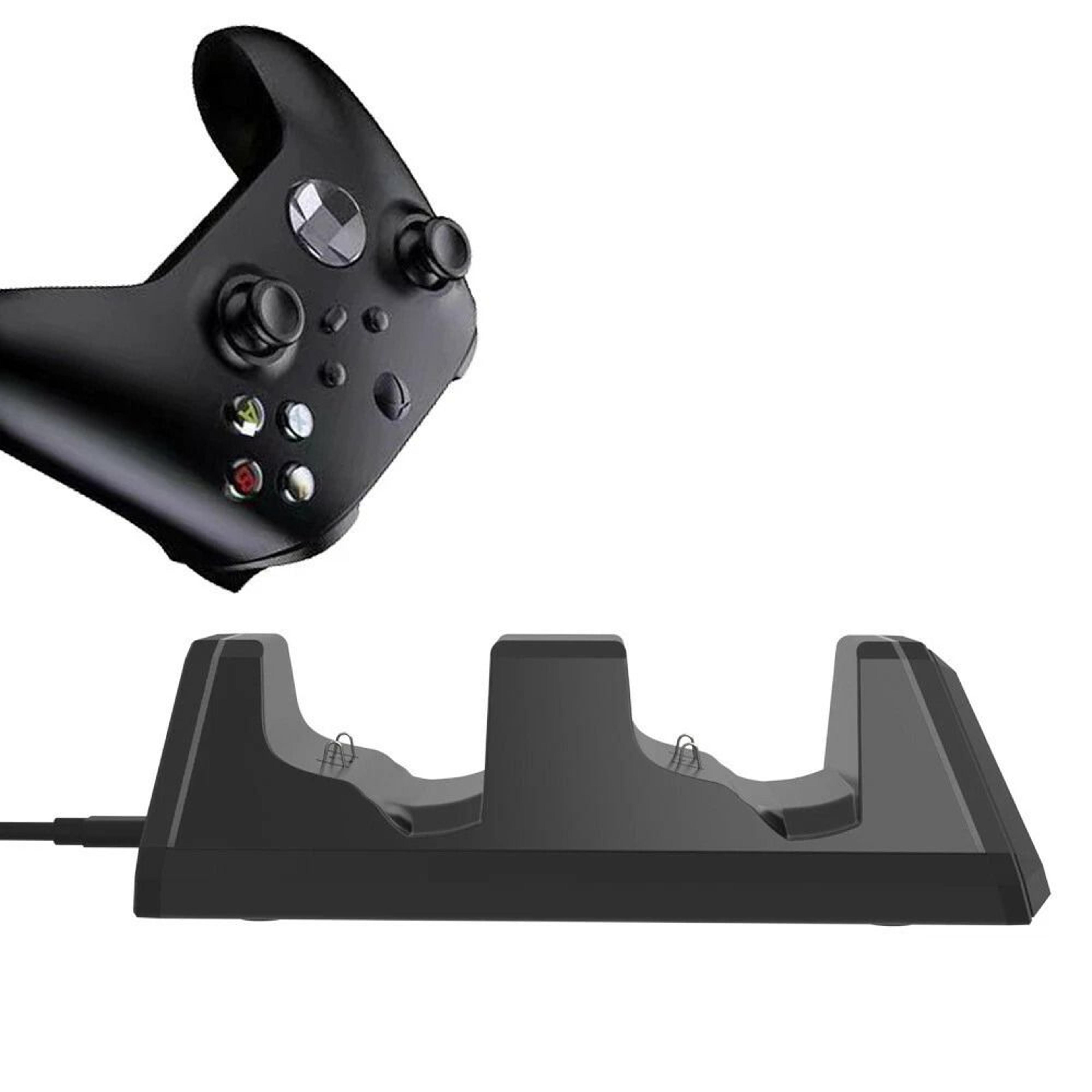 xbox one/series x|s controller charger station, dual usb dock with rechargeable battery pack