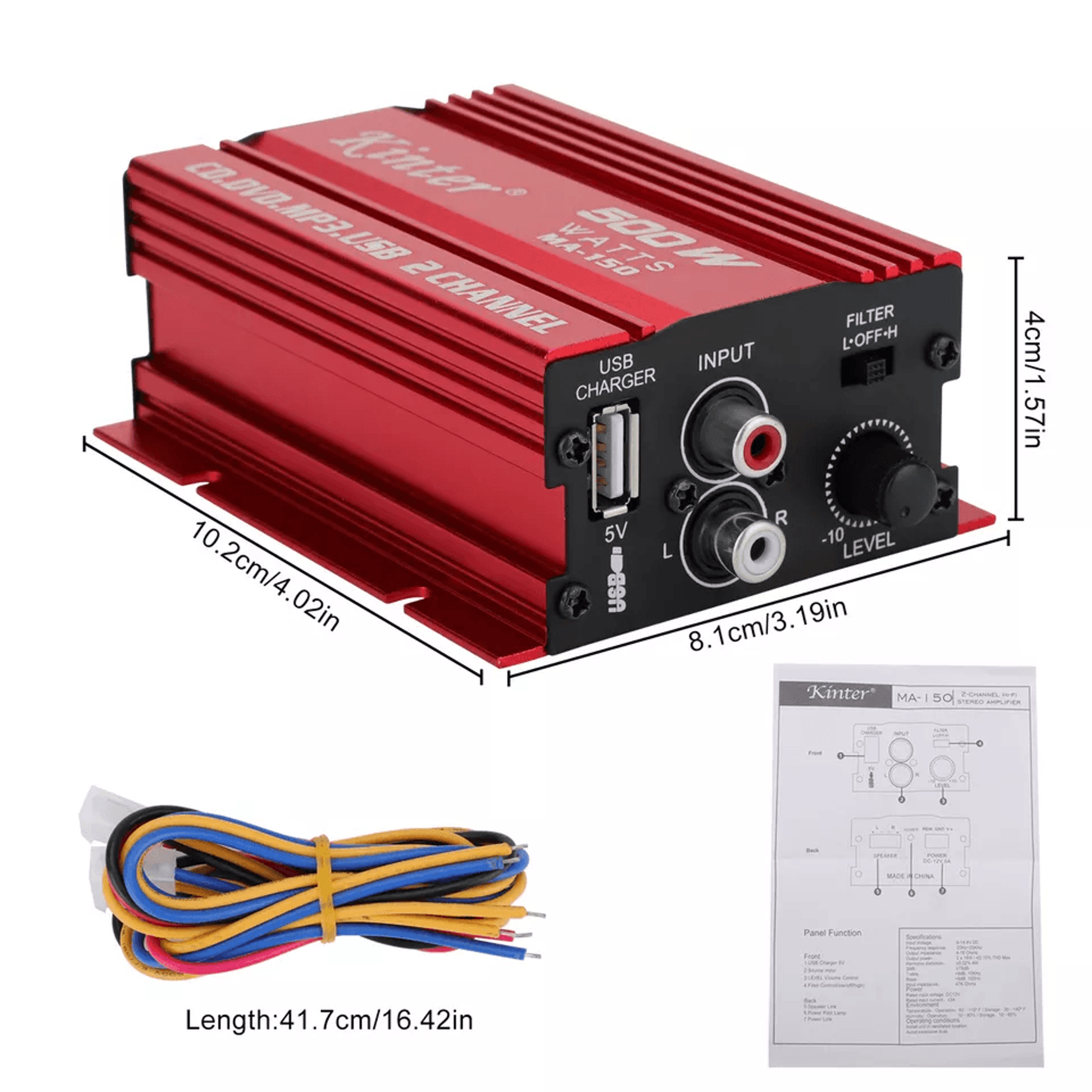 HiFi Car Home Stereo Amplifier Powerful Bass Audio Power Amp For Vehicles  Home Use 4