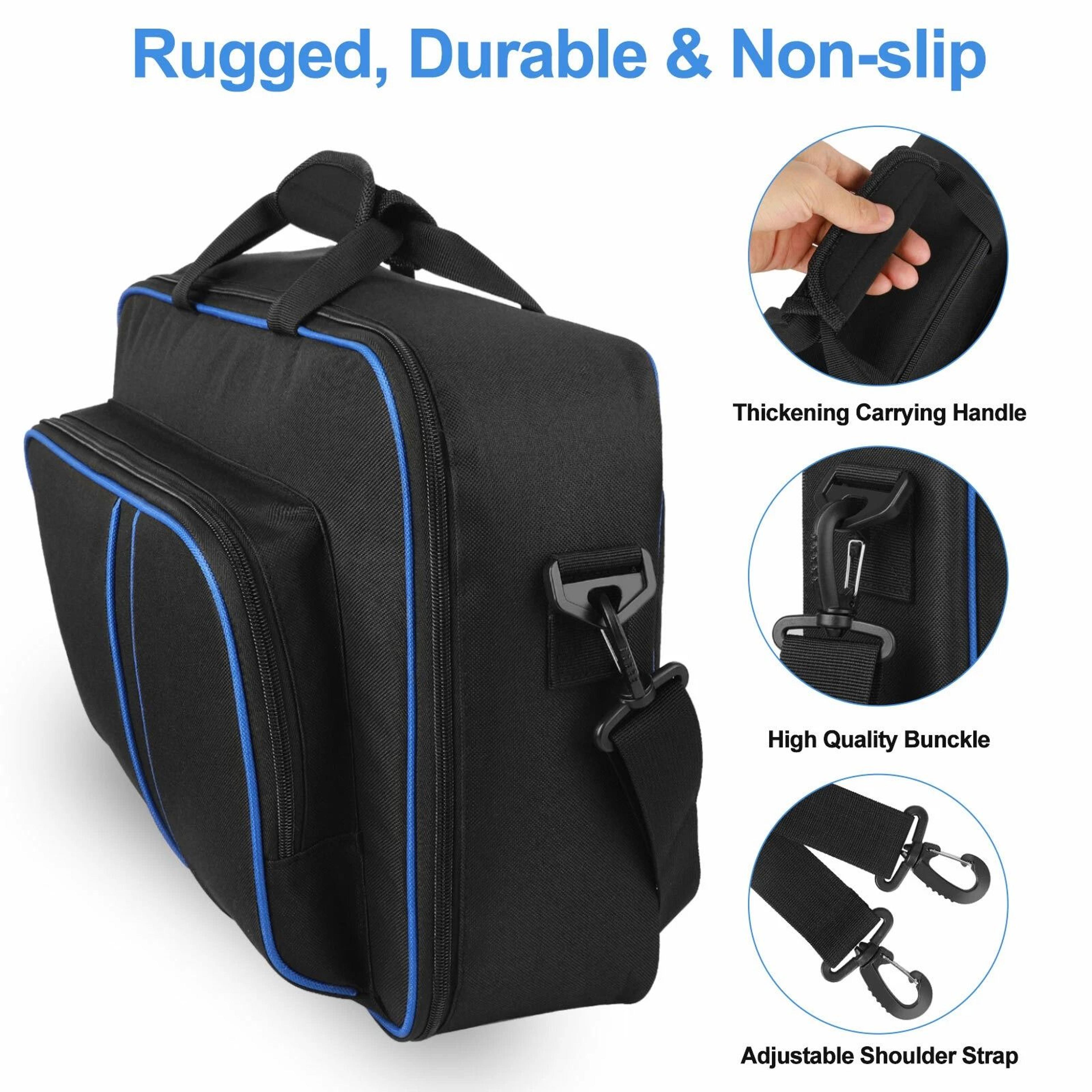 ps5 travel carrying case portable storage bag for ps5 console, games accessories durable handbag with adjustable strap