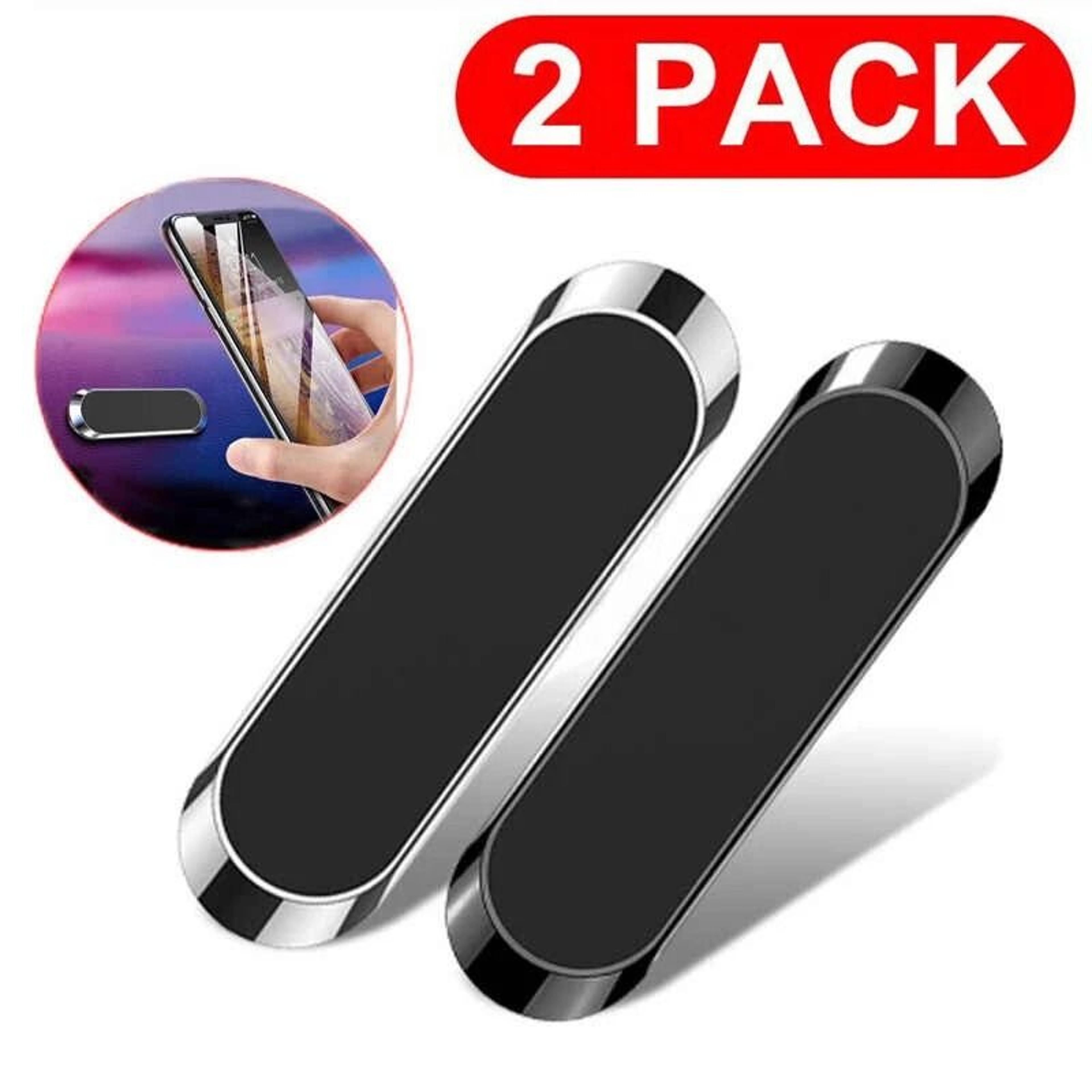 2 pcs magnetic car mount phone holder – dashboard magnet stand with 360° rotation, strong gear grip for all smartphones