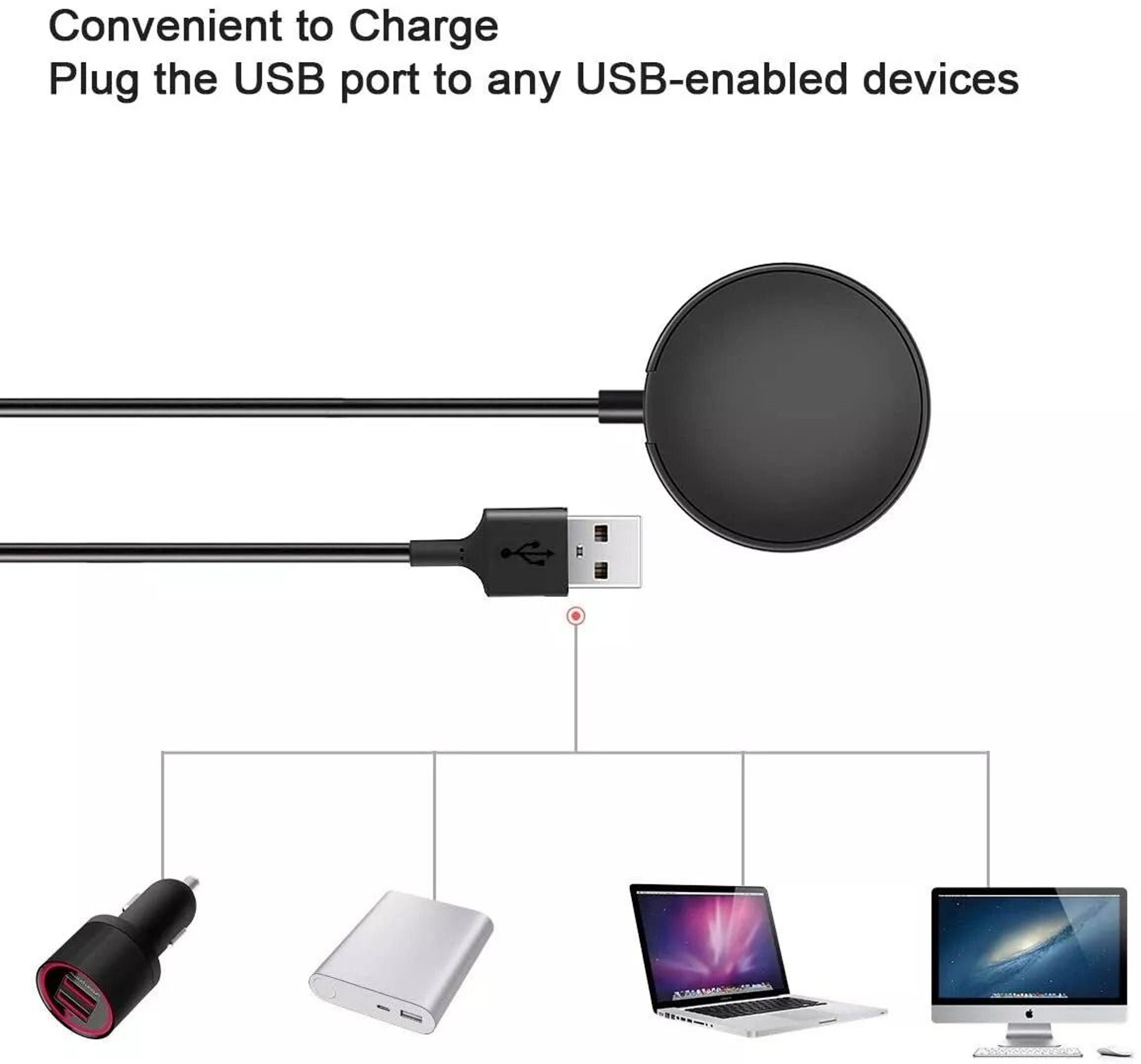 wireless magnetic charger for samsung galaxy watch active 2/1 fast charging dock for sm-r840/r850/r500/r820/r830