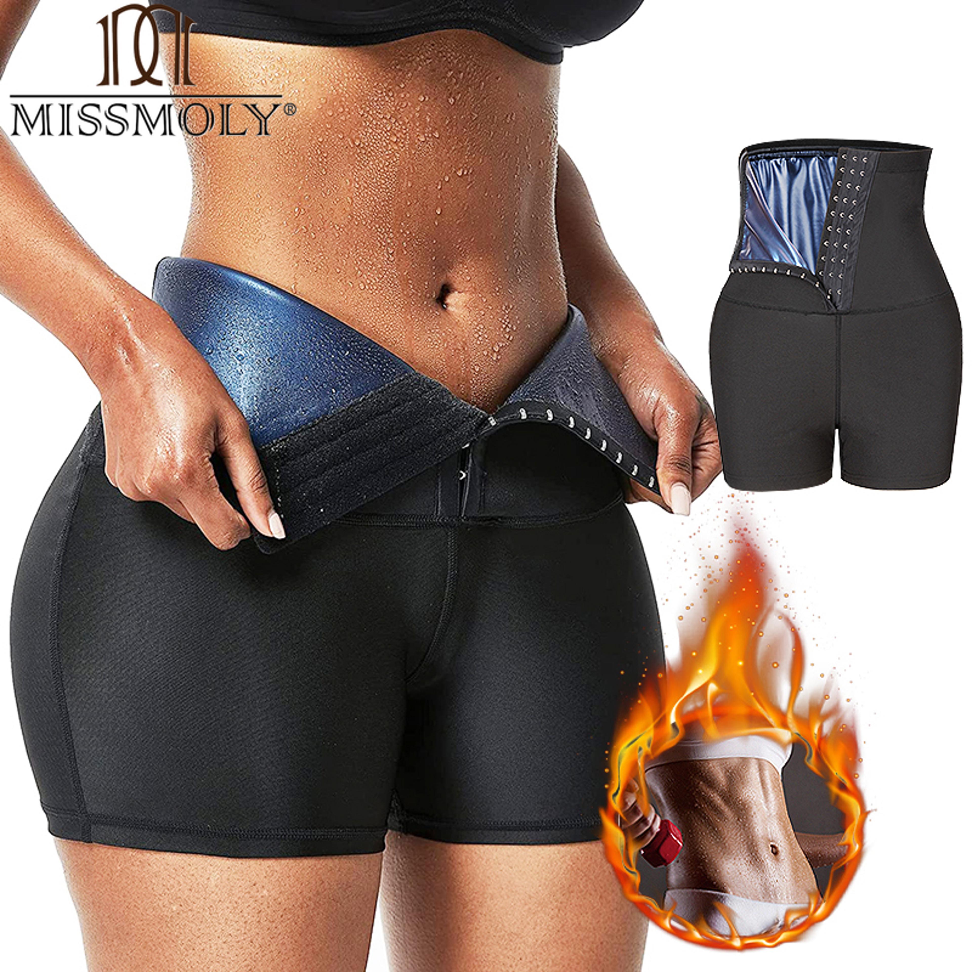 women hot sweat sauna shaper shorts, tummy control slimming panties waist trainer thermo leggings for weight loss