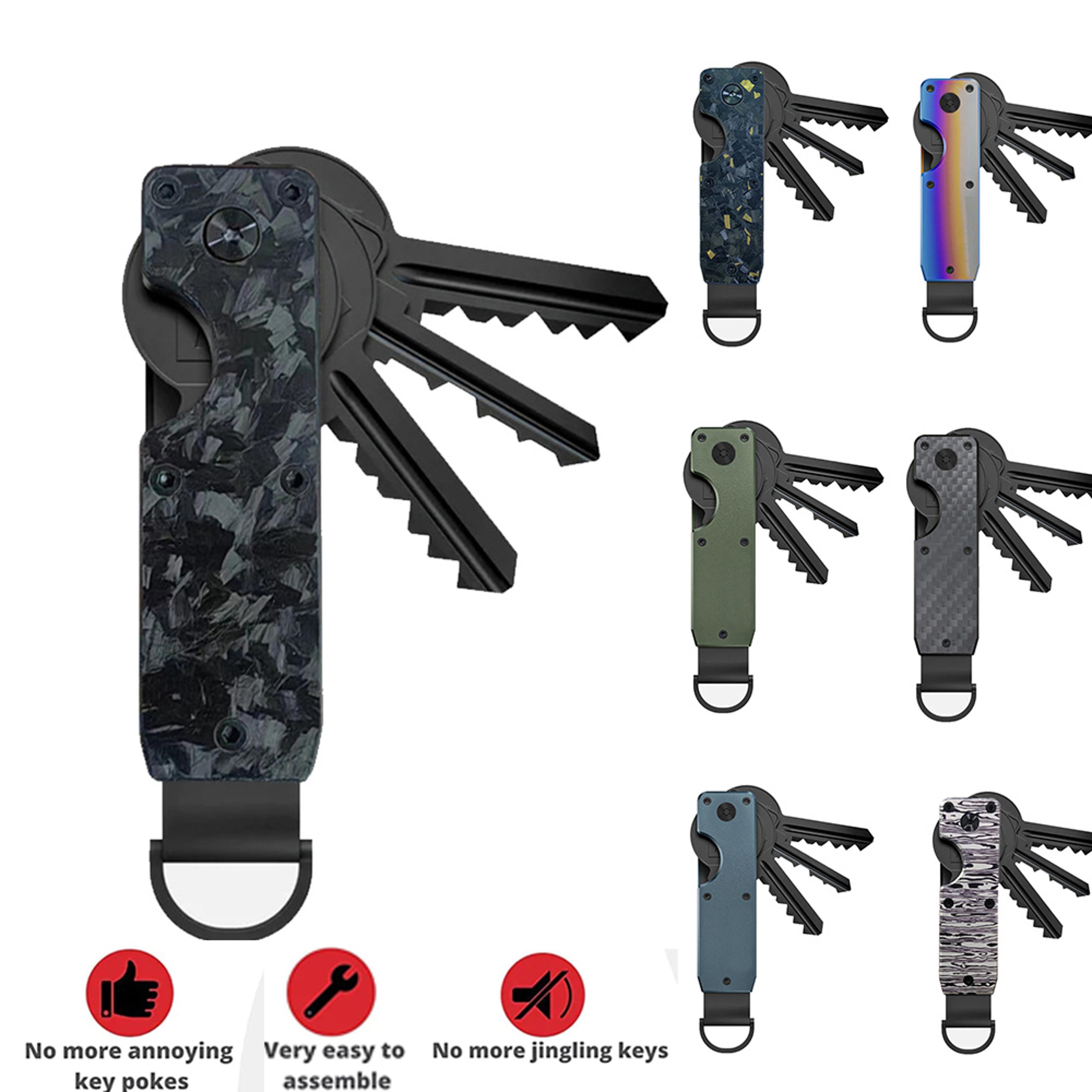 minimalist key organizer compact holder, durable metal key chain case | pocket key holder for keychain