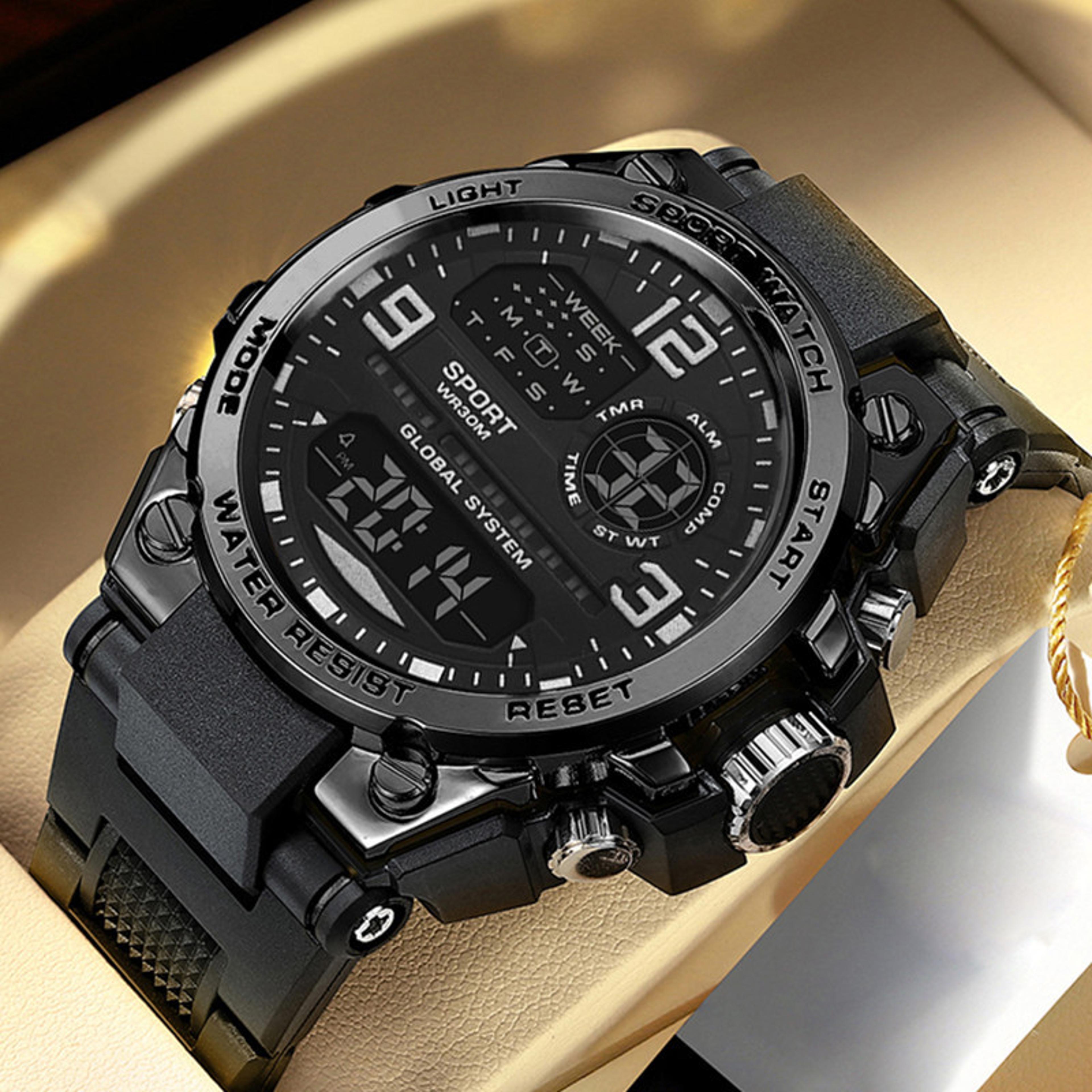 multifunction electronic watches for men, waterproof shockproof sports wristwatch, drop resistant durable design