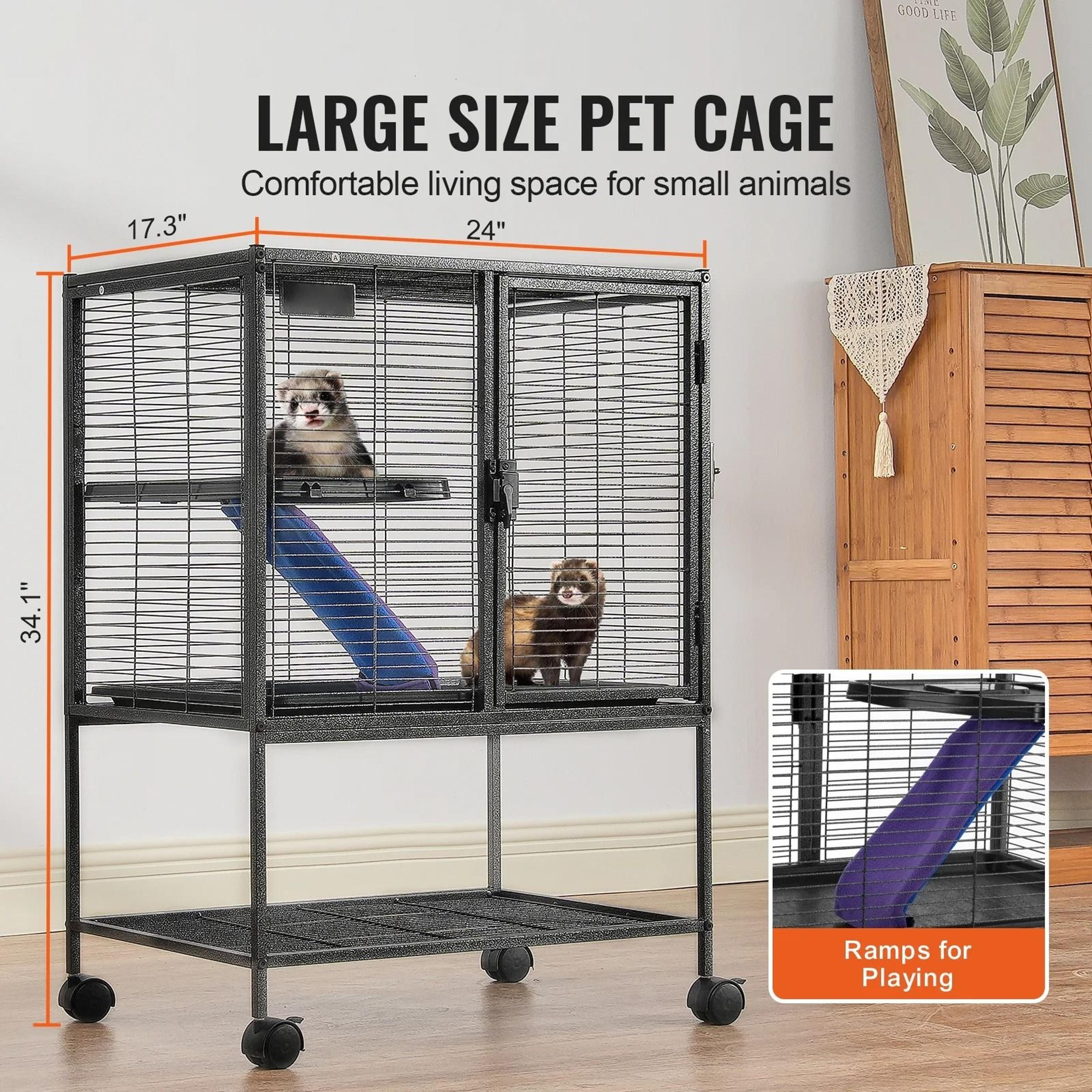 Metal Ferret Cage With Wheels Large 4Level Small Animal Cage For Hamster Rat Guinea Pig Chinchilla  2