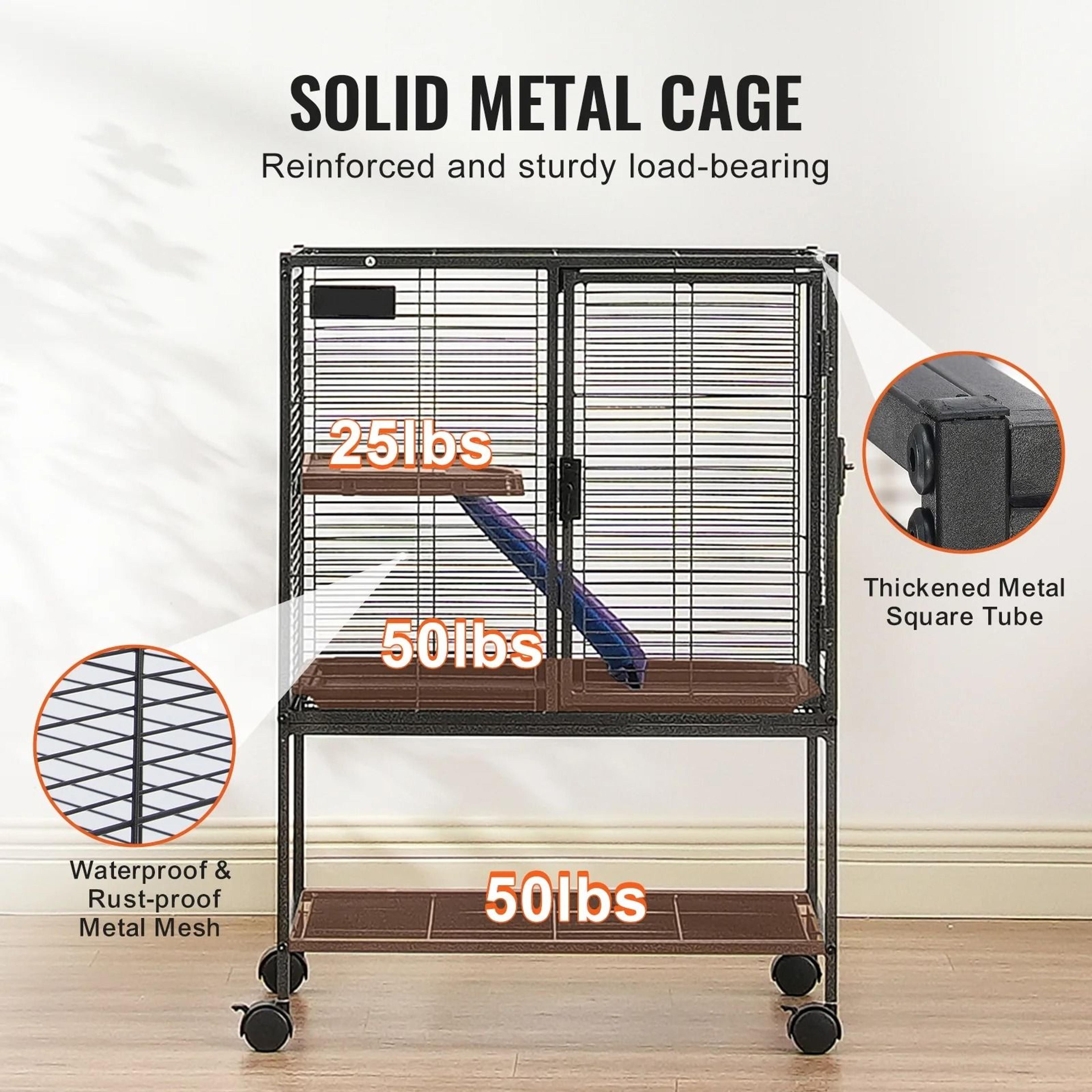 Metal Ferret Cage With Wheels Large 4Level Small Animal Cage For Hamster Rat Guinea Pig Chinchilla  4