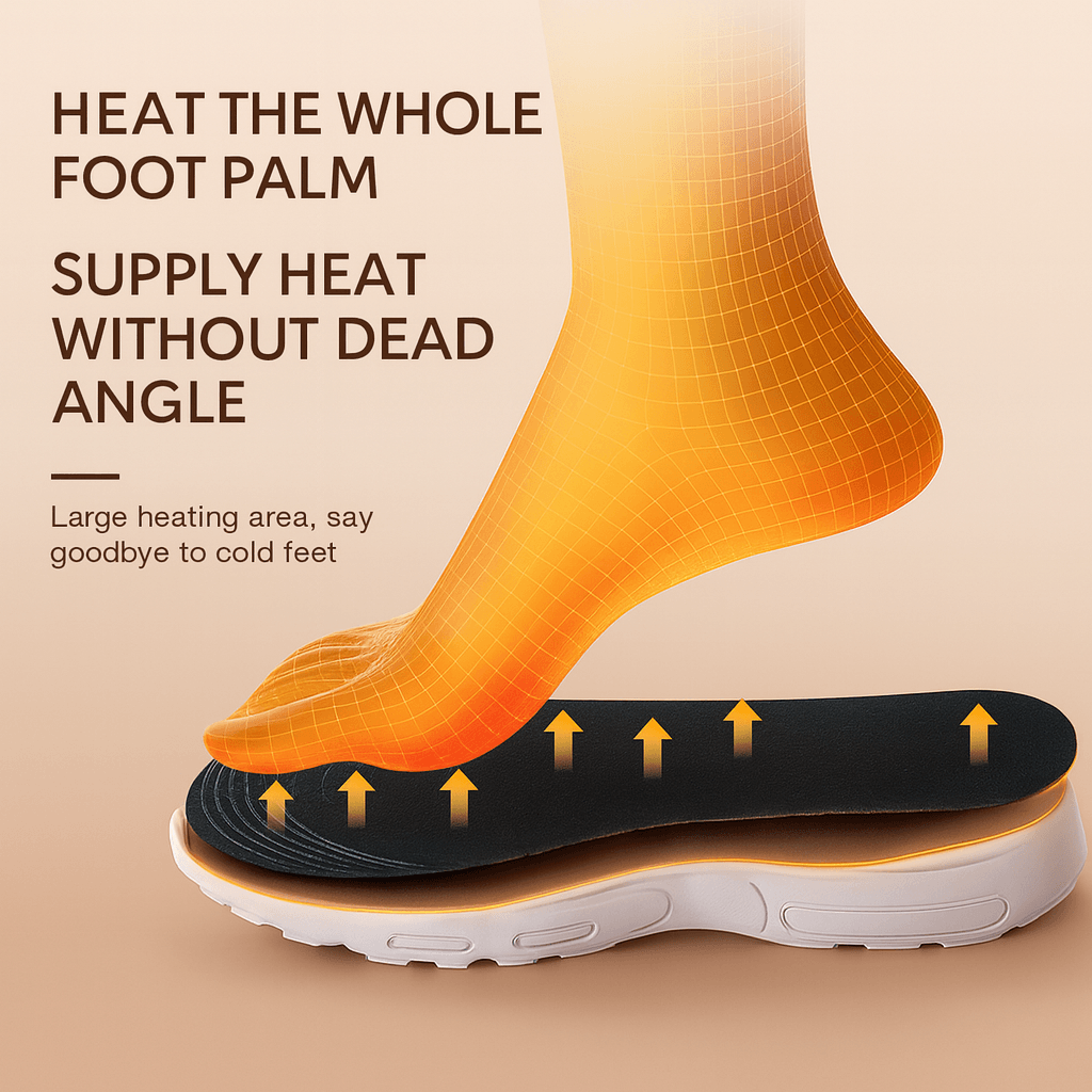 USB Rechargeable Heated Insoles Customizable Electric Heated Shoe Pads For Winter Skiing Hiking Out