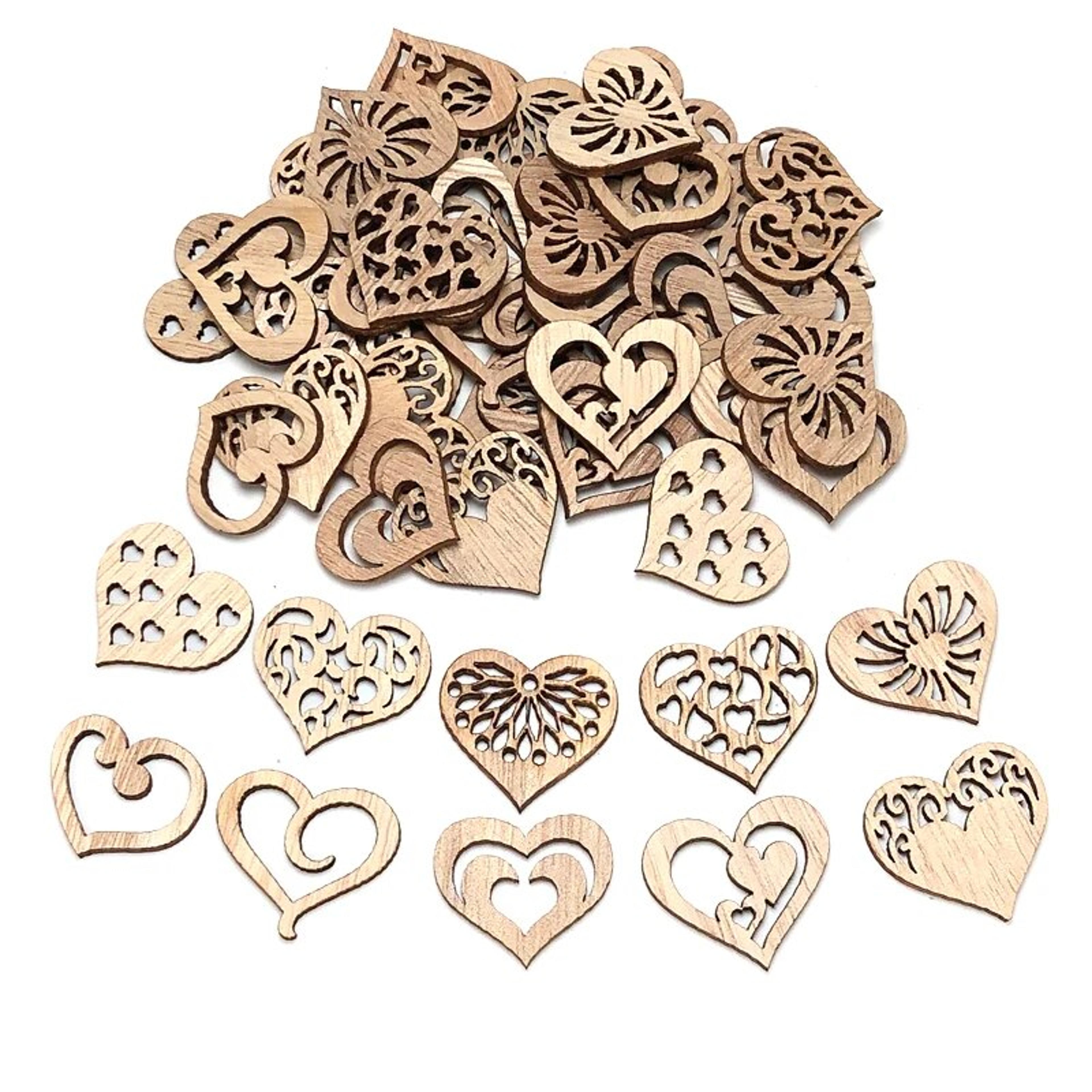 50pcs heart wood hangings love wooden crafts wedding party decoration birthday valentine's gifts home table decor handiw