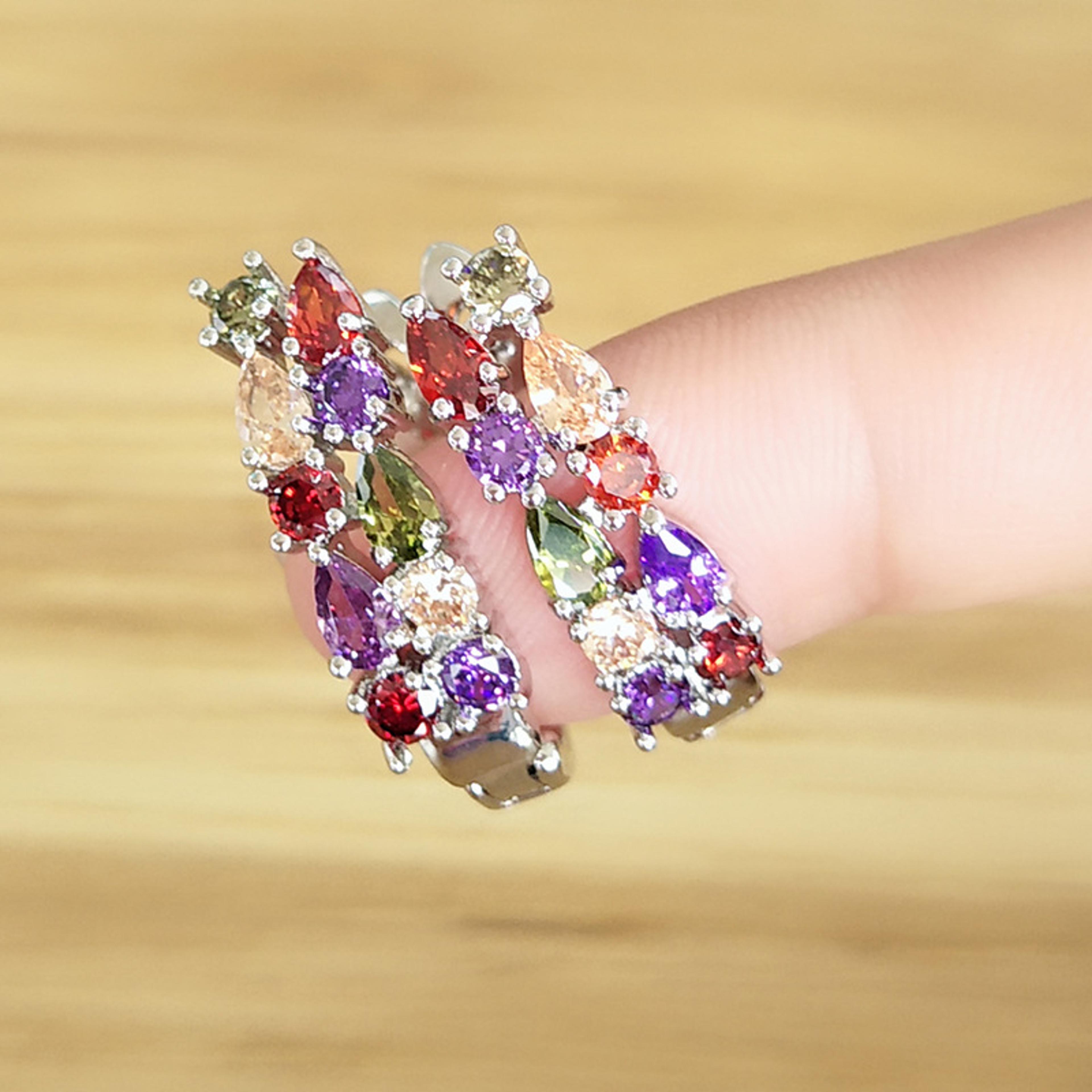 wholesale 925 silver luxury ear studs: sterling silver color earrings with flashy cz zircon - affordable women's brincos