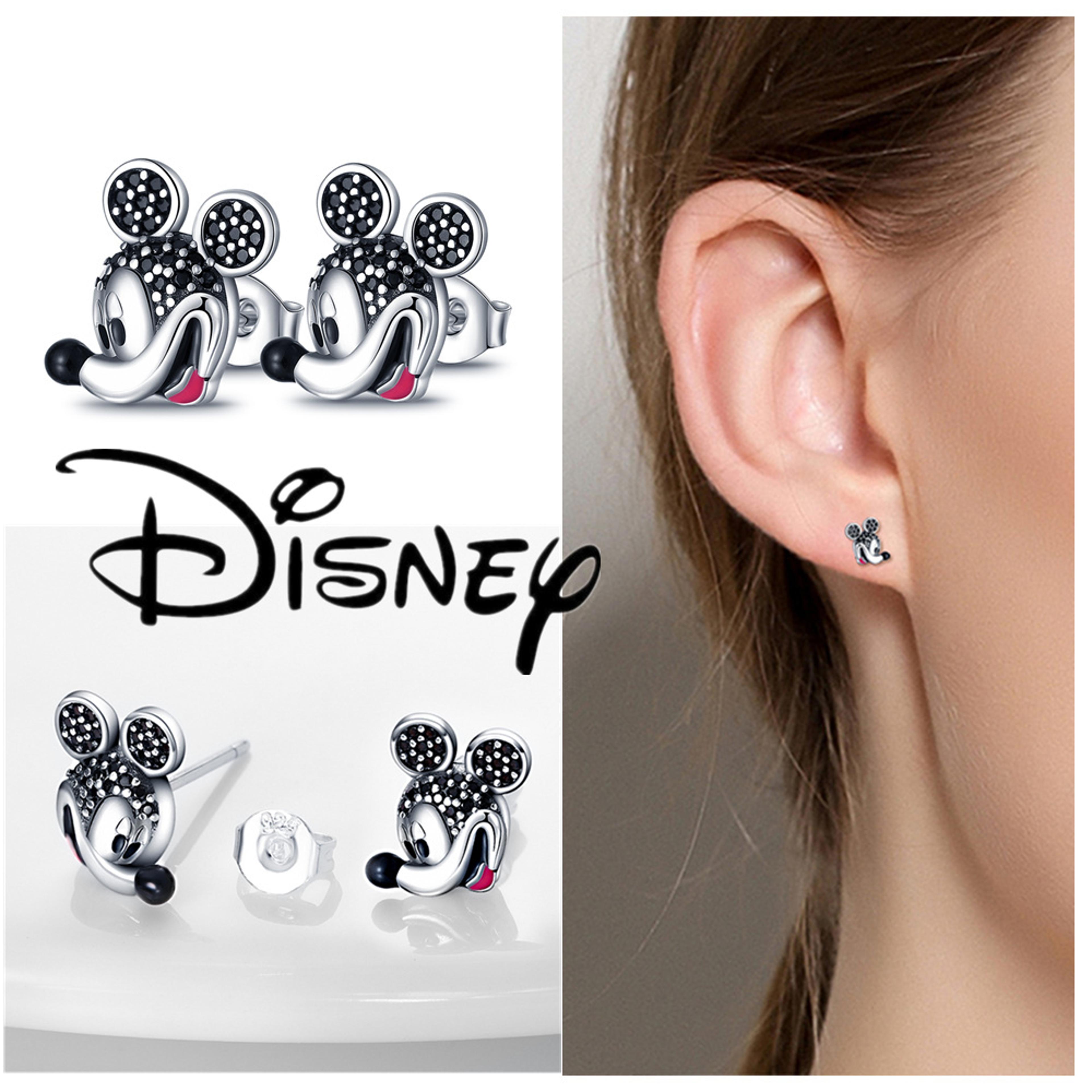 925 sterling silver disney mickey mouse star earrings: perfect gift for women's wedding, engagement, or girlfriend's bir