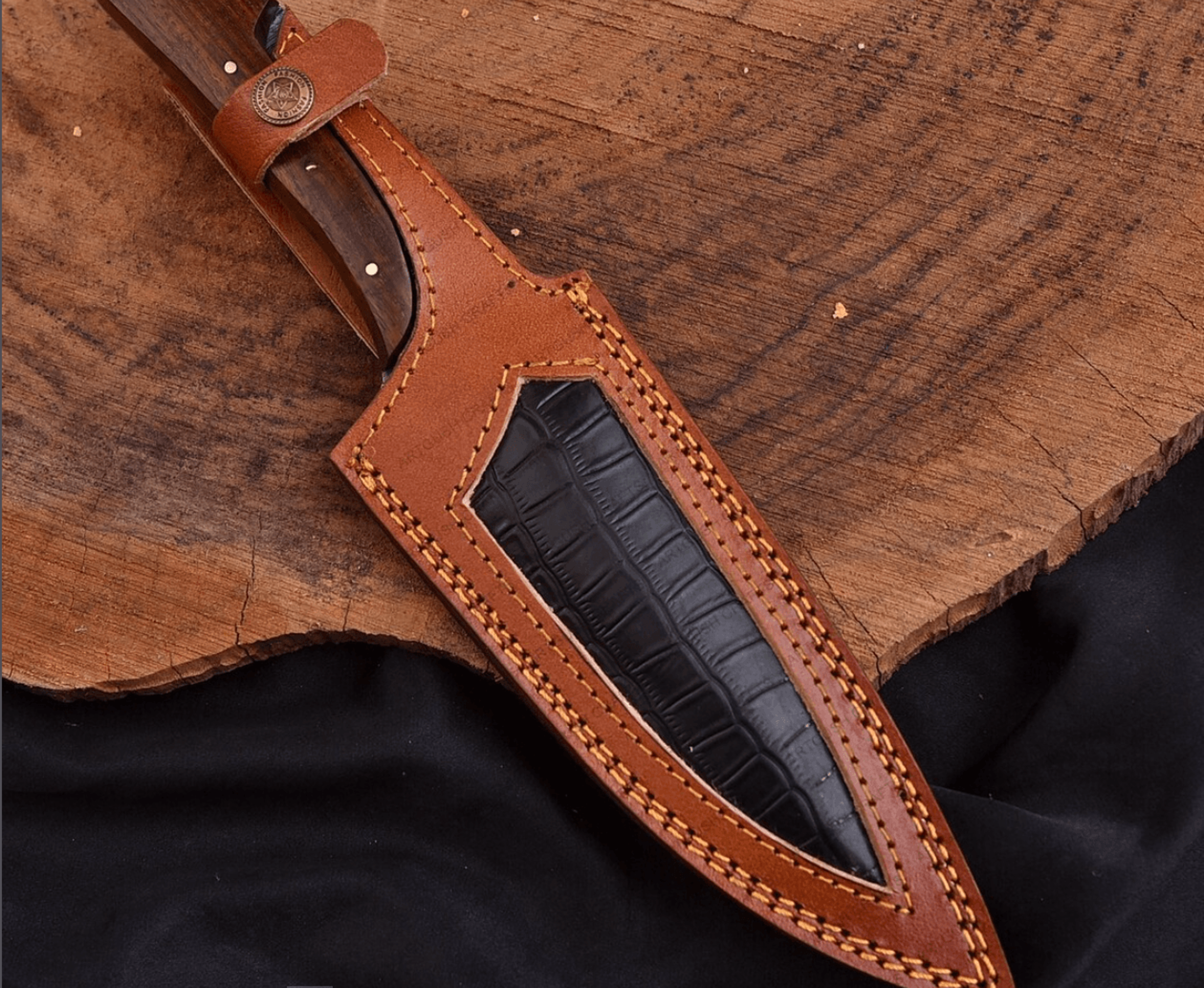 buynow 12 inch handmade damascus hunting knife
