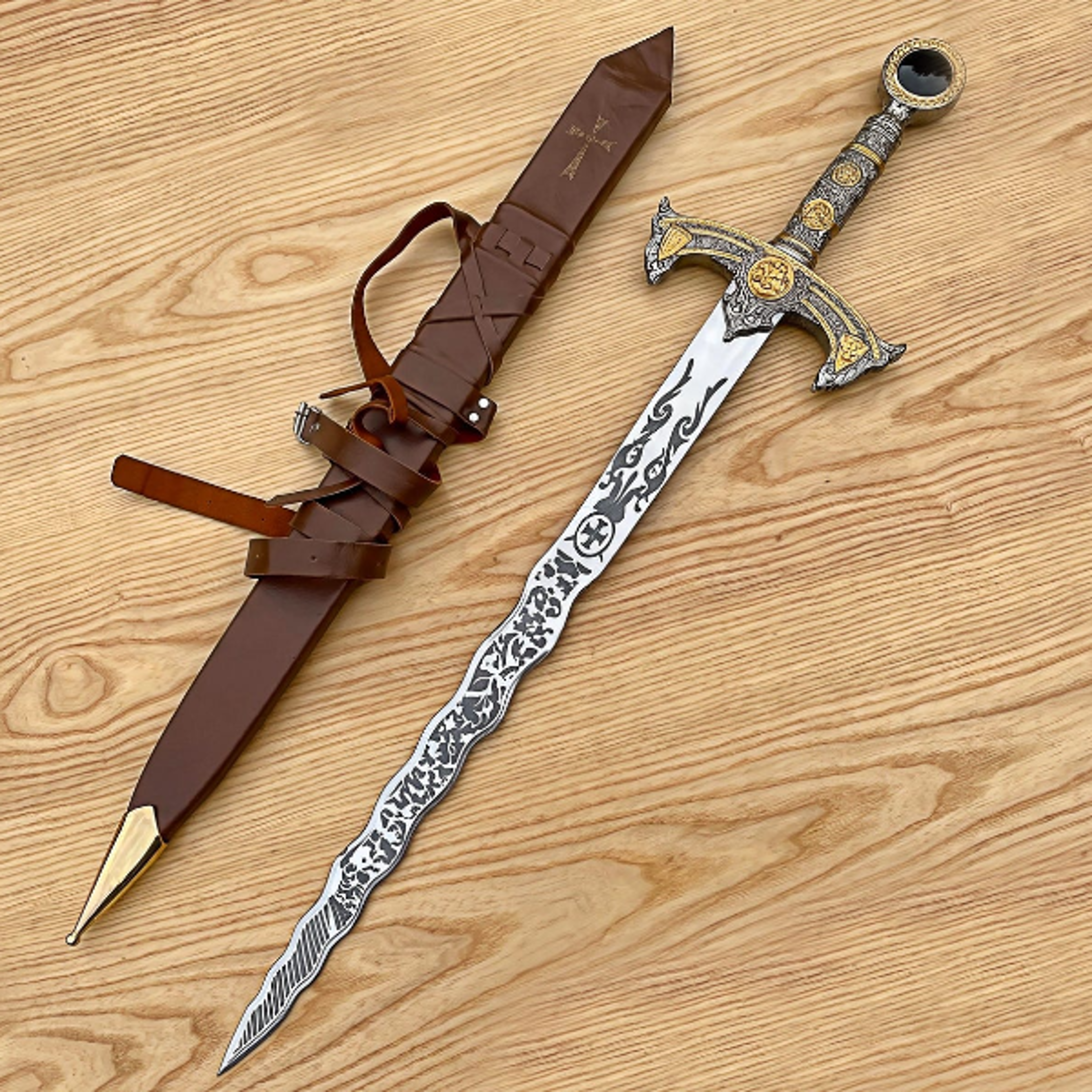 high quality hand forged excalibur replica sword - once upon a time collectible cosplay sword