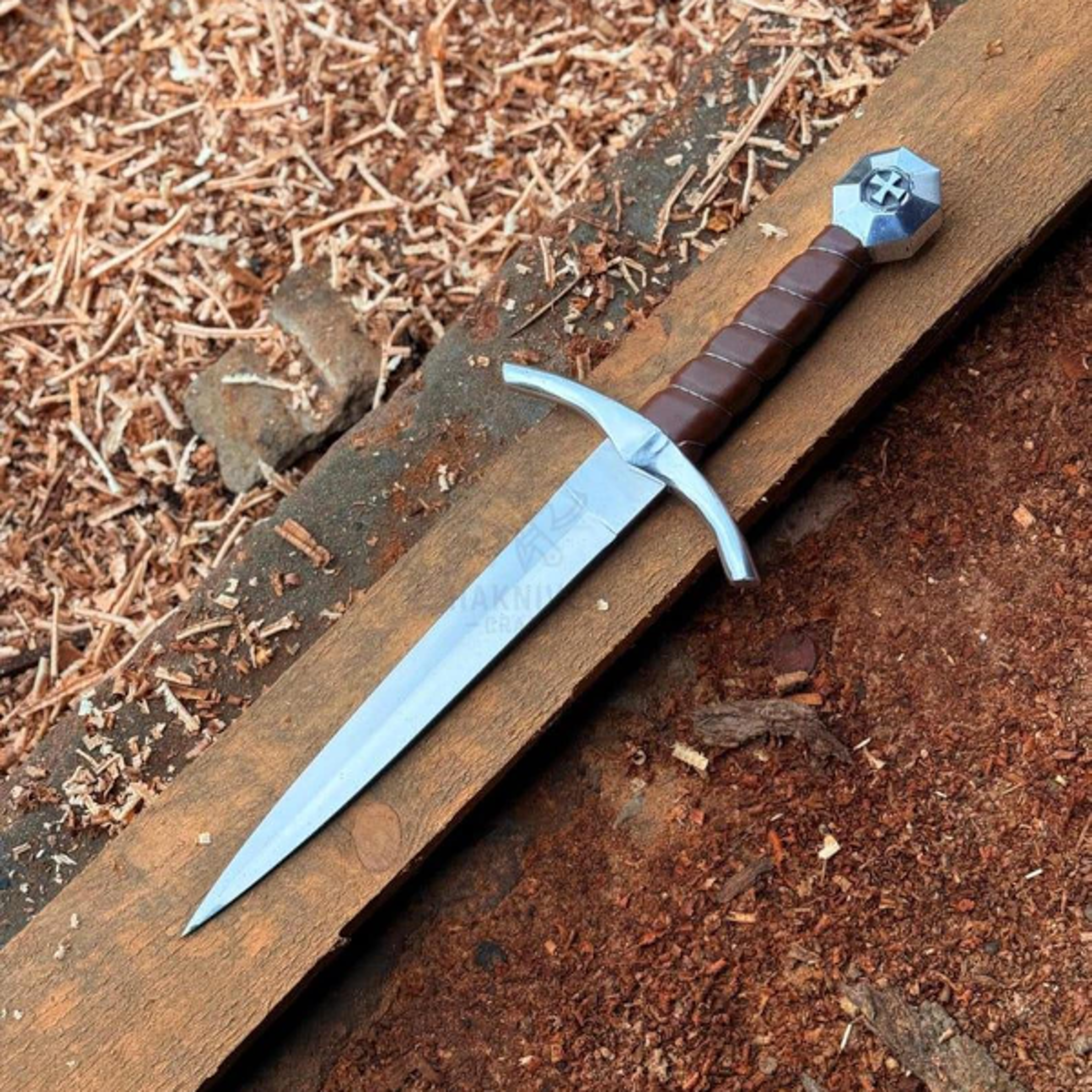 handcrafted medieval-style dagger with leather sheath - unique gift for him