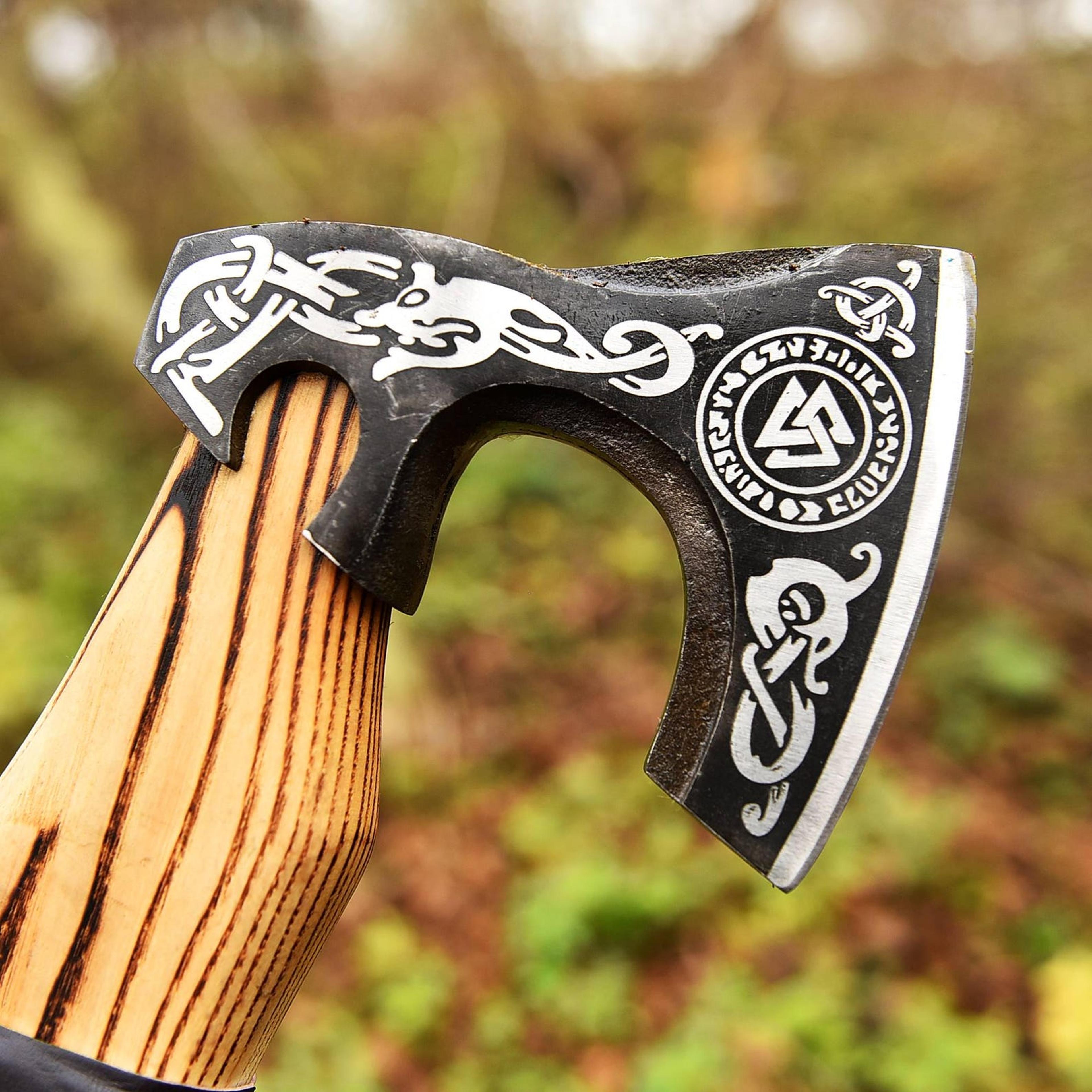Viking Leviathan Throwing Axe  Unique Handmade Gift For Him Dad Husband Or Boyfriend Anniversary Bi 2