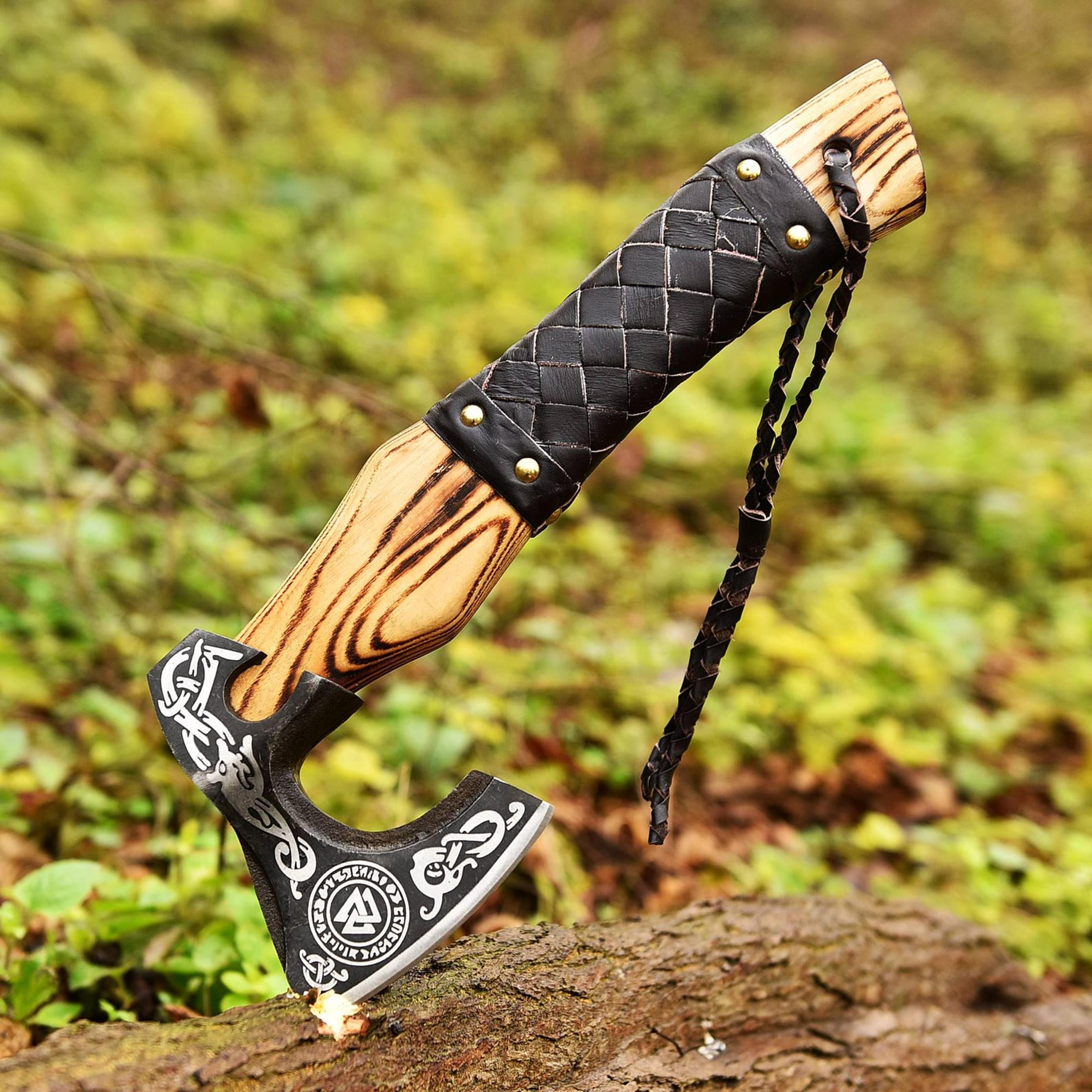 Viking Leviathan Throwing Axe  Unique Handmade Gift For Him Dad Husband Or Boyfriend Anniversary Bi 9