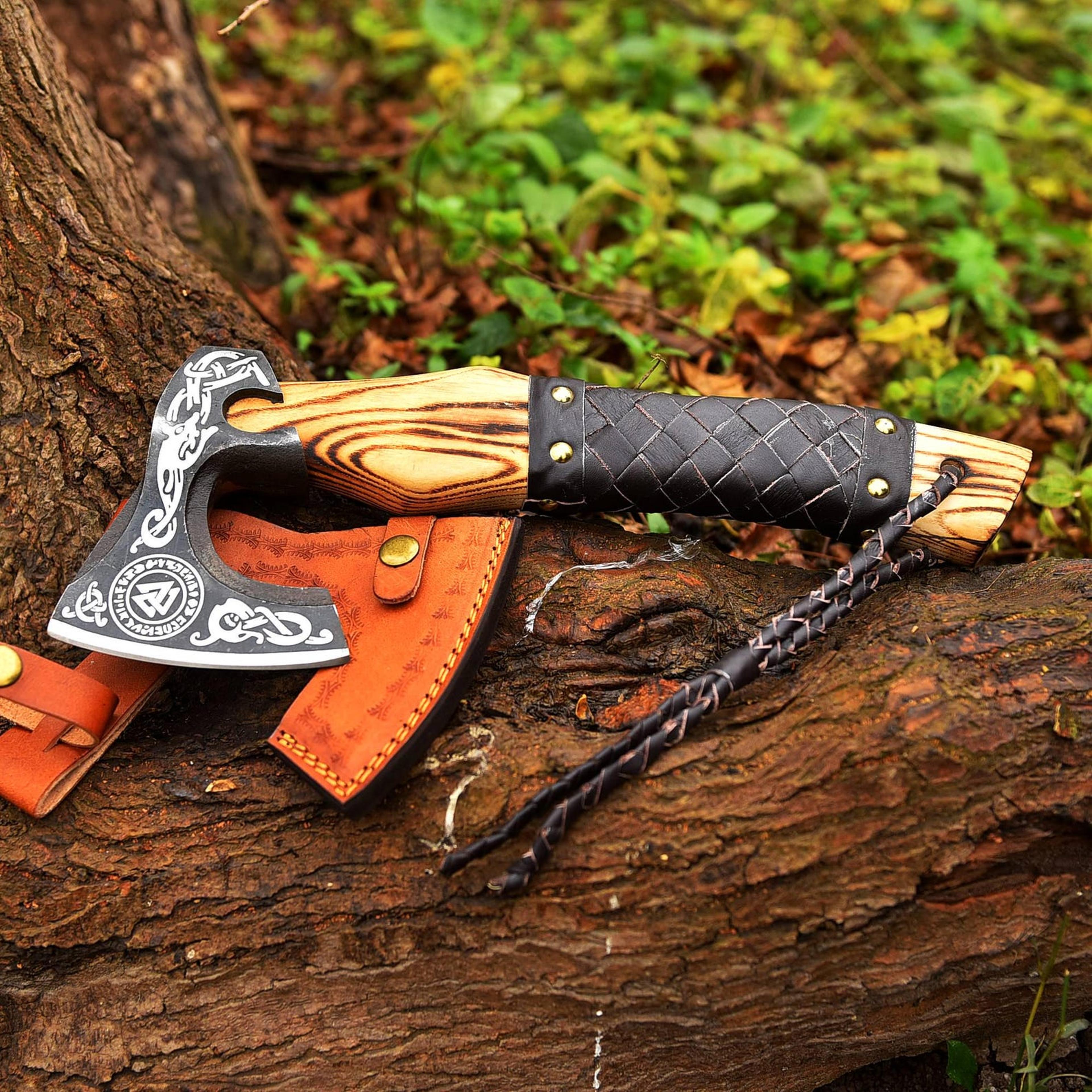 Viking Leviathan Throwing Axe  Unique Handmade Gift For Him Dad Husband Or Boyfriend Anniversary Bi 7