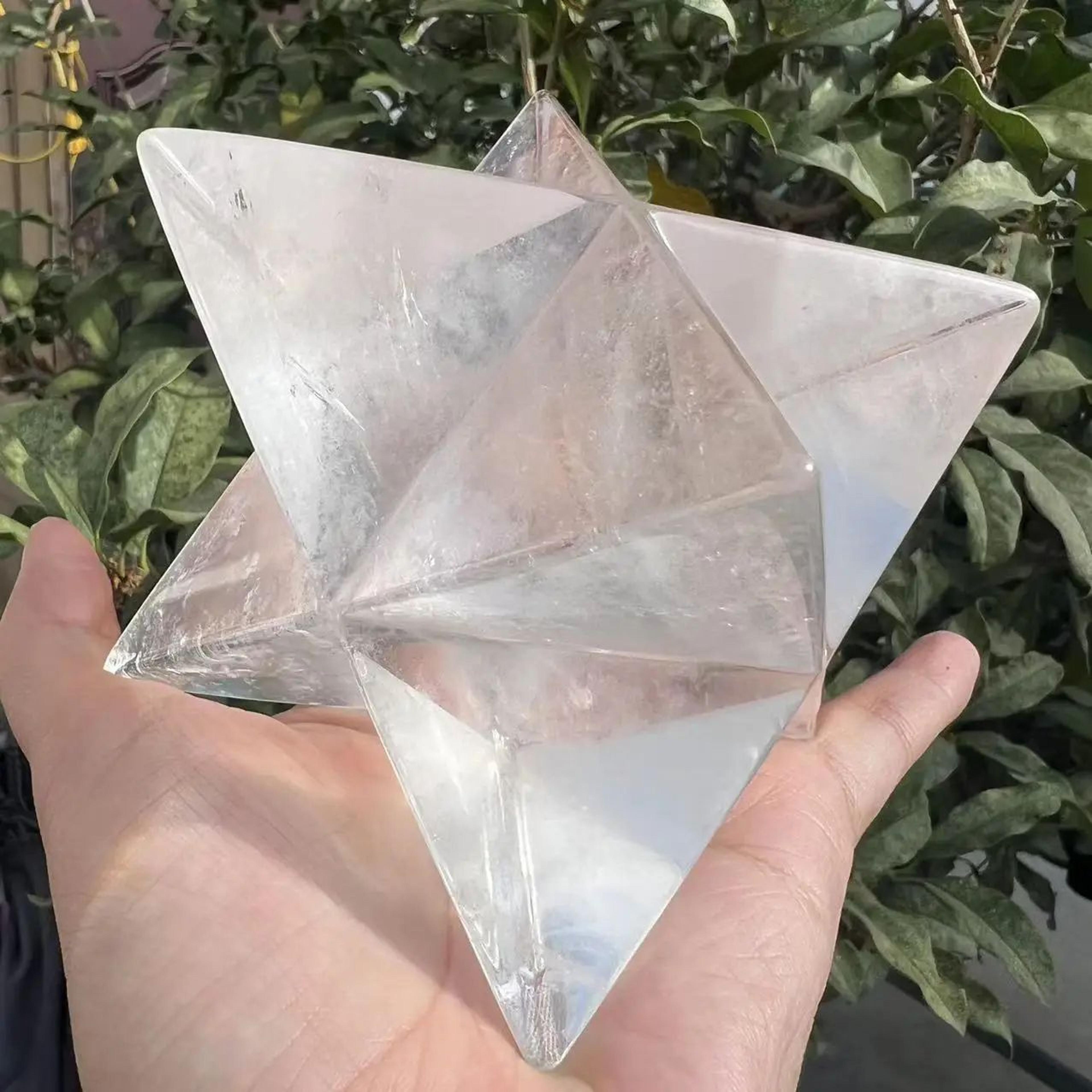10cm natural clear crystal merkaba pendulum, healing energy stones for jewelry, decoration, spiritual balance