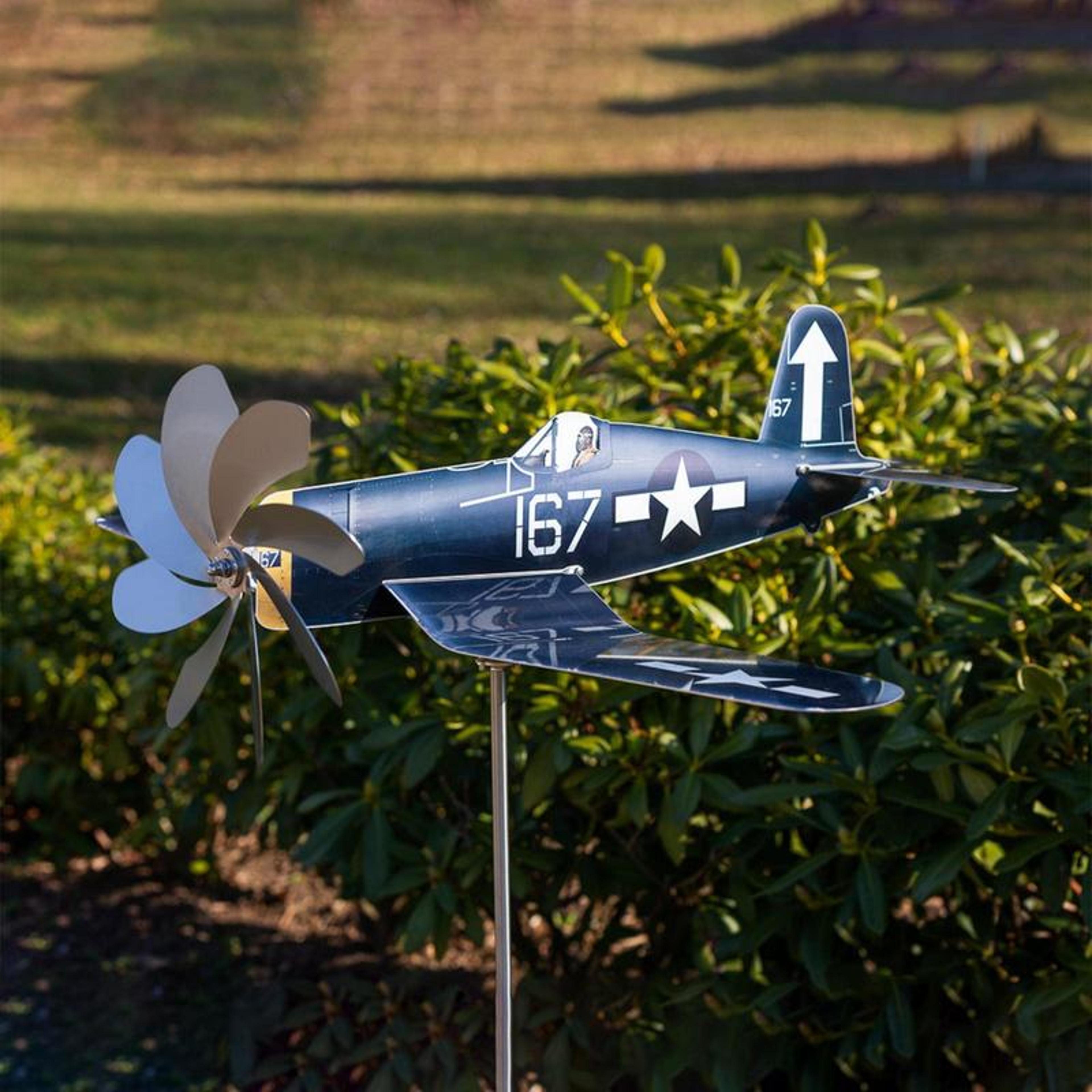 Stainless Steel Household Garden Windmill Airplane Spinners Weatherproof Wind Powered Catcher Outdo 3