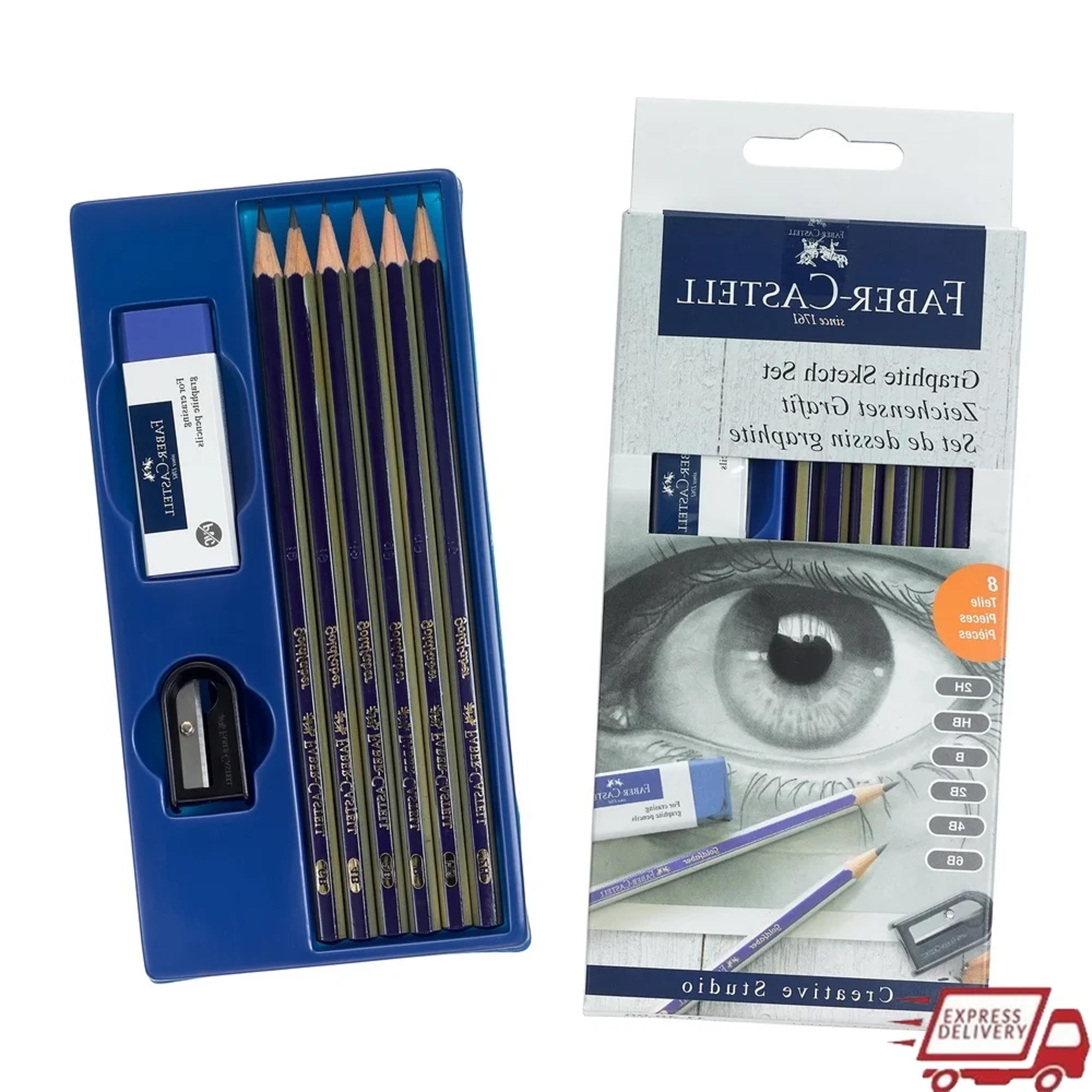 professional graphite sketch set with drawing and shading pencils for beginners