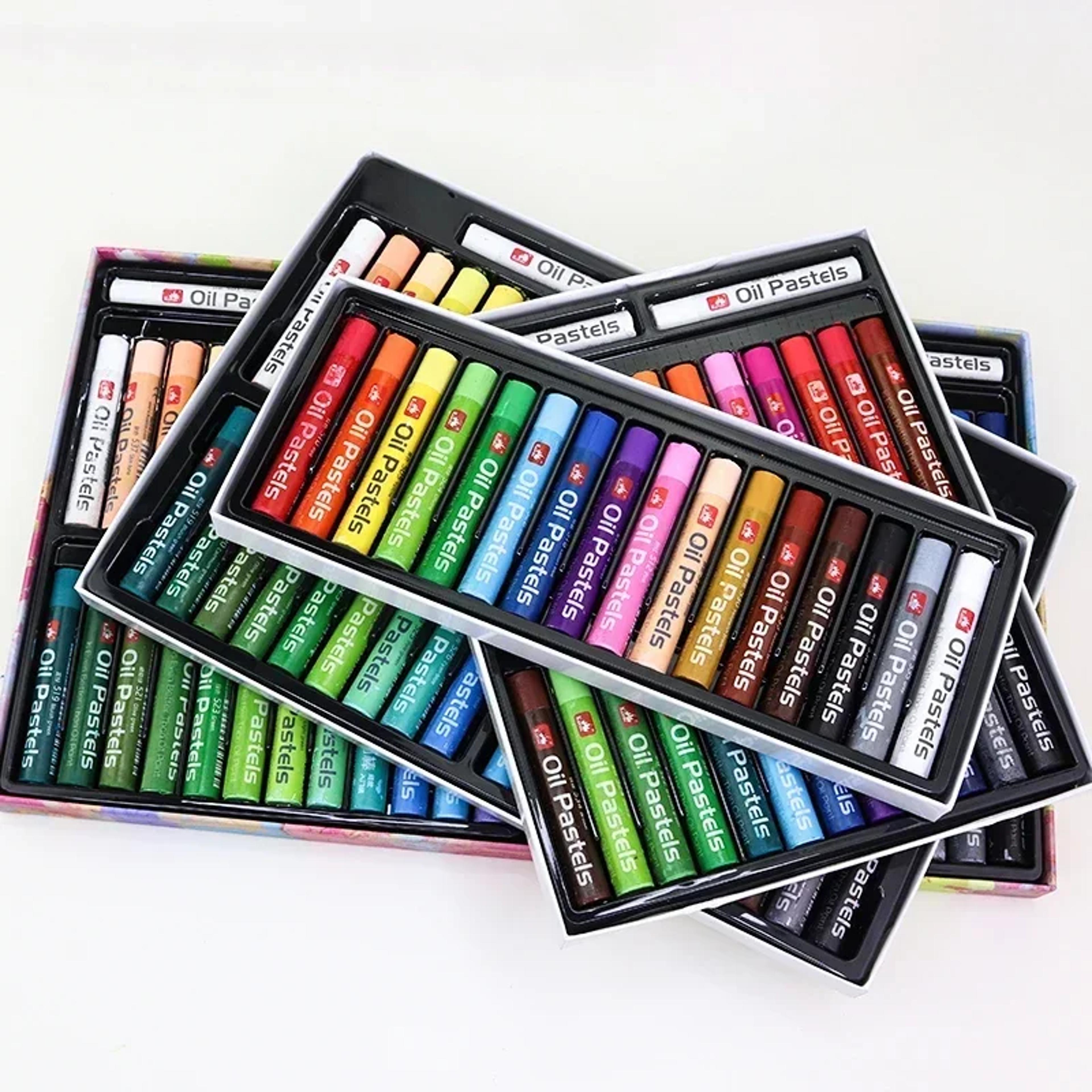professional super soft oil pastels vibrant colors set, ideal for art, craft, drawing, sketching with smooth blending