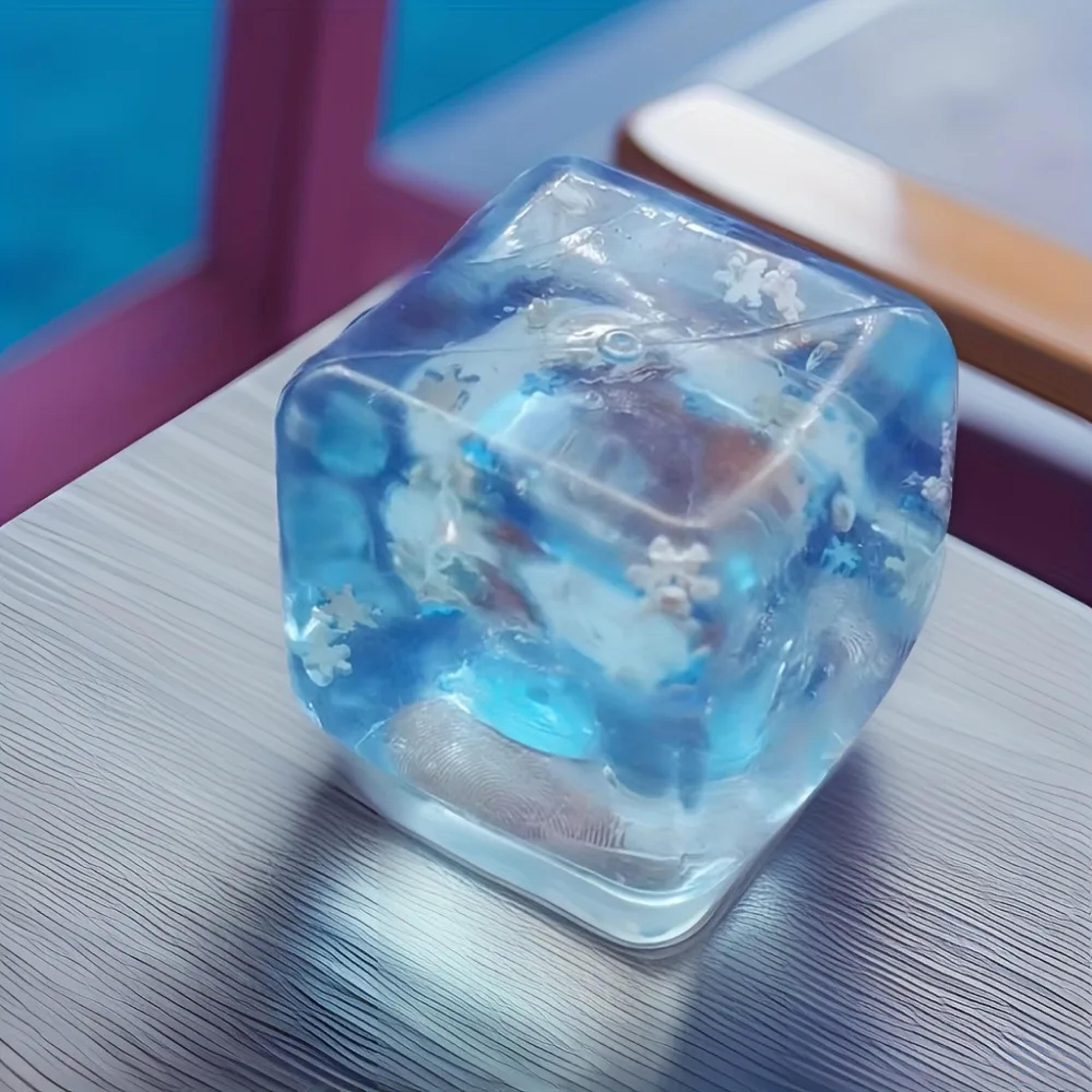 squishy ice cube stress balls for kids and adults, funny anxiety relief & sensory fidget toys for stress calming