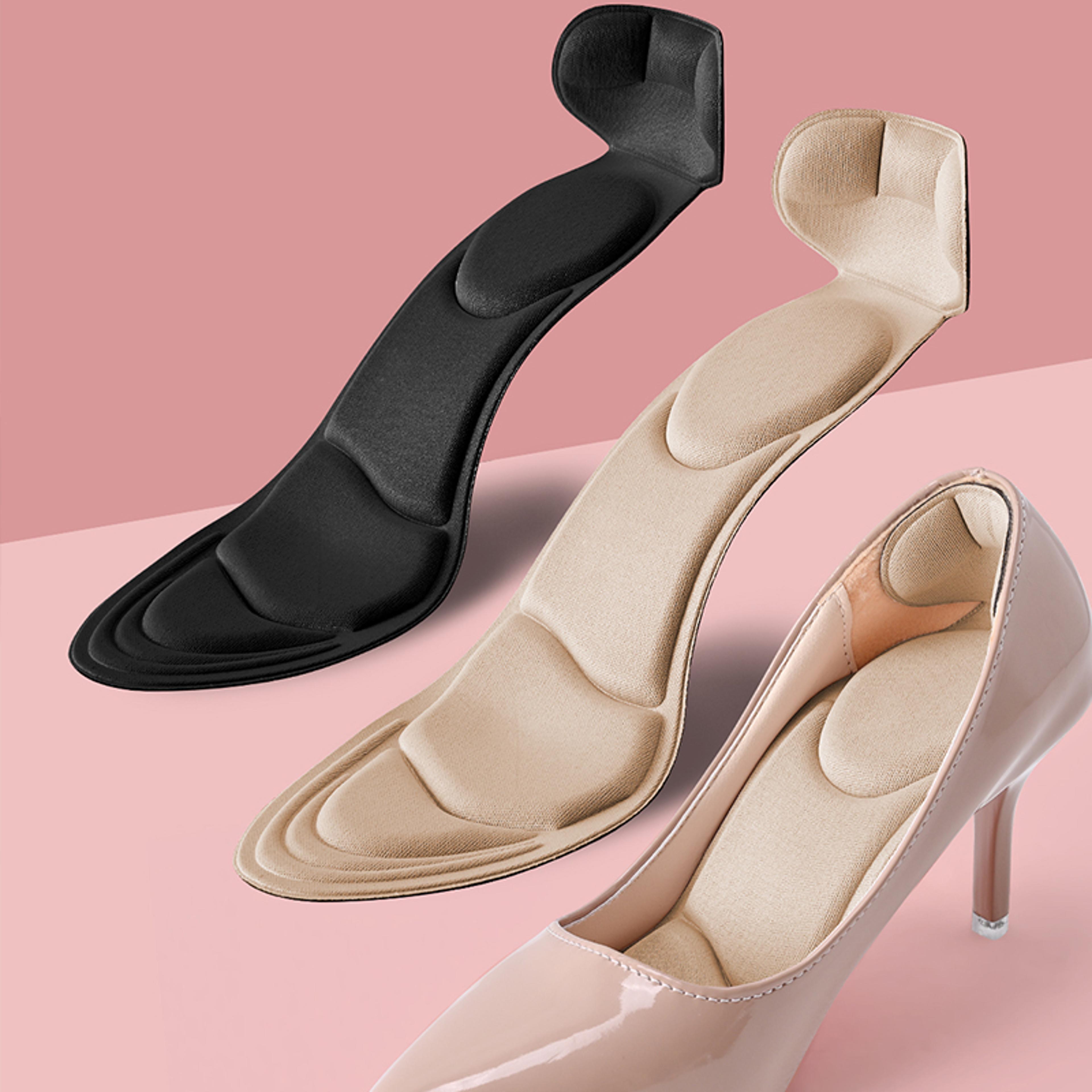 high-heel comfort insoles, cutable memory foam shoe pads with anti-slip heel & massage for women, breathable pain relief