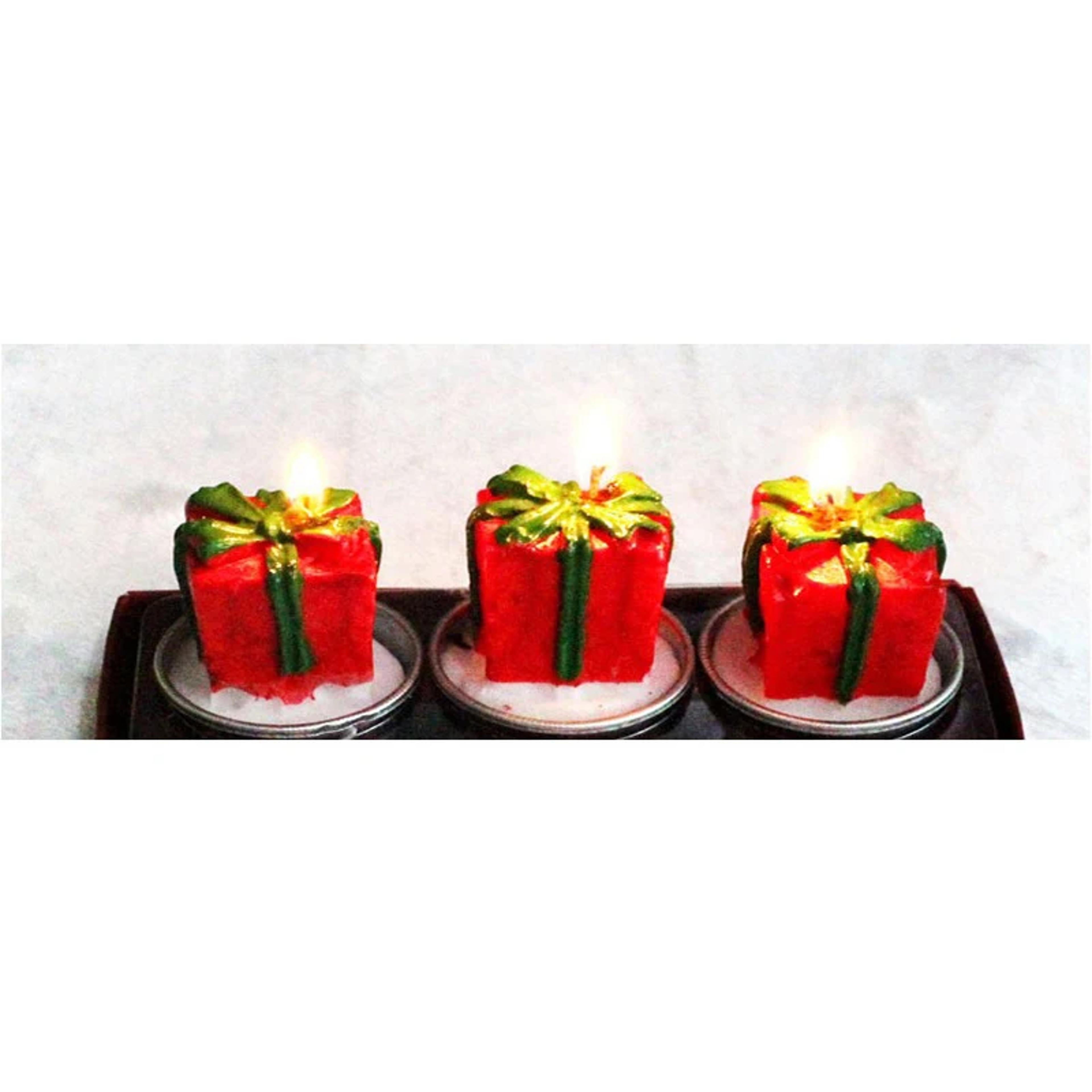 Christmas Candles Set Table Decorations With Santa Claus Snowman Xmas Tree And Pine Cones For Party 6