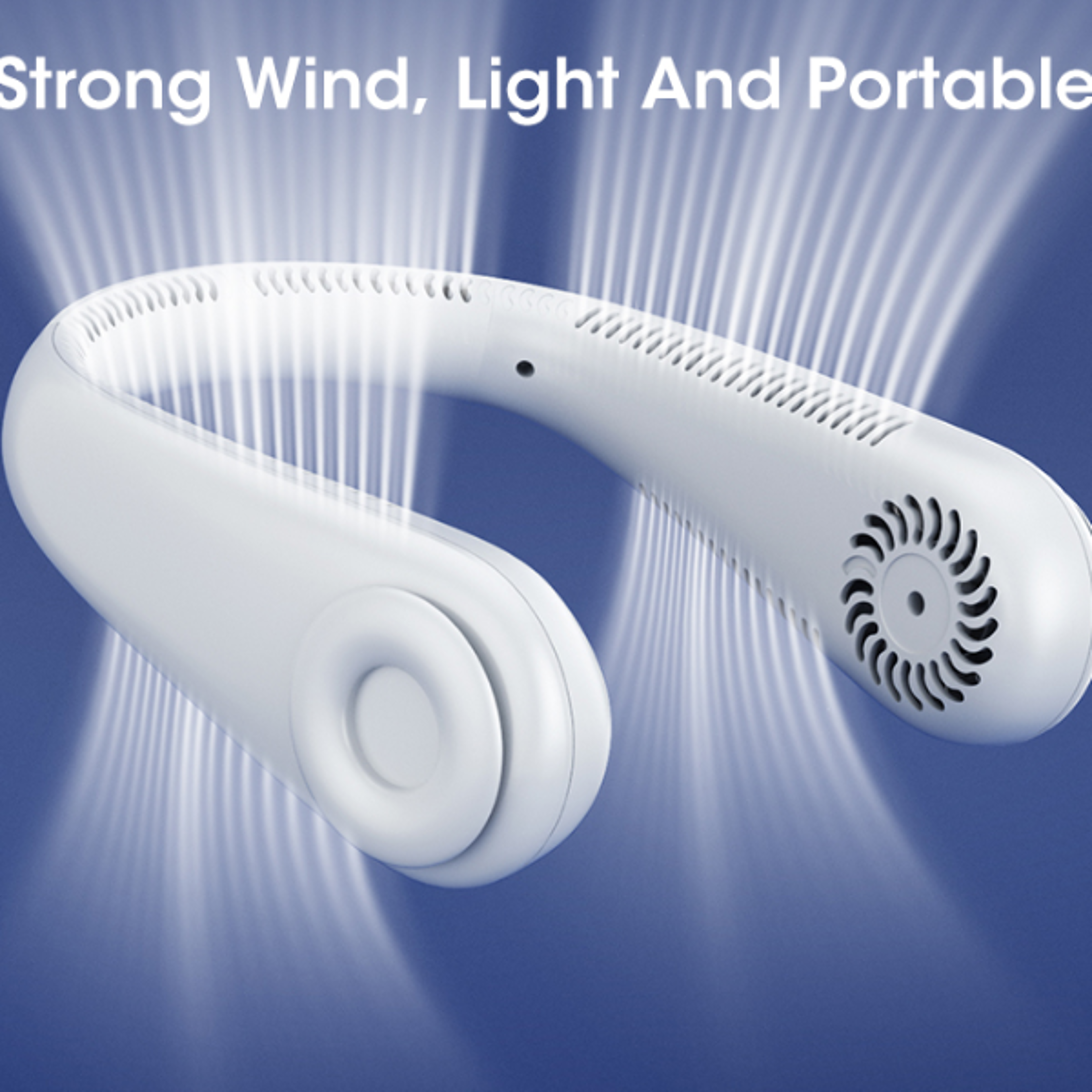 portable usb rechargeable hands free bladeless neck fan power bank for outdoor travel sports home office