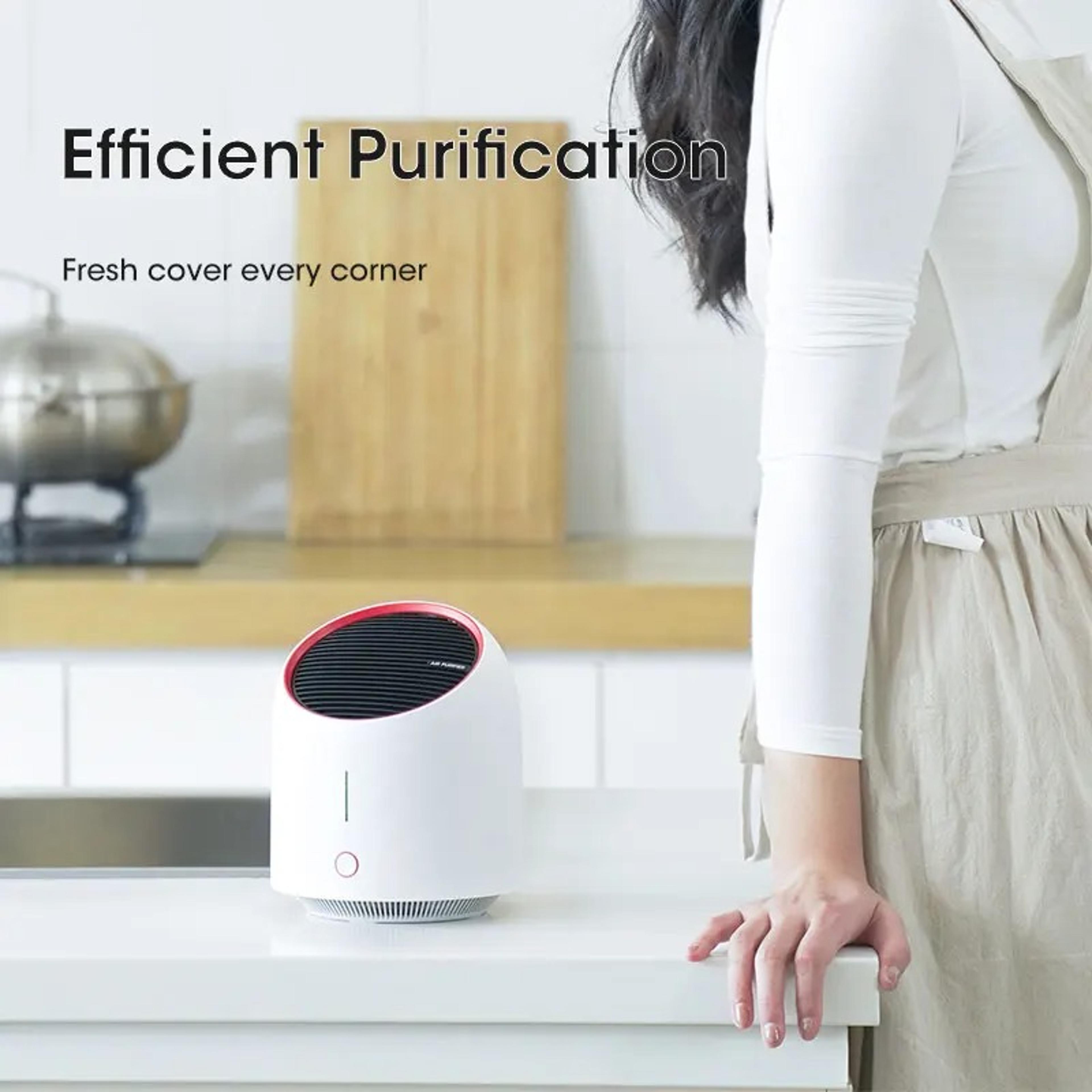 Low Noise Portable Air Purifier With Carbon Filter Efficient Dust And Smoke Removal For Smart Home 3