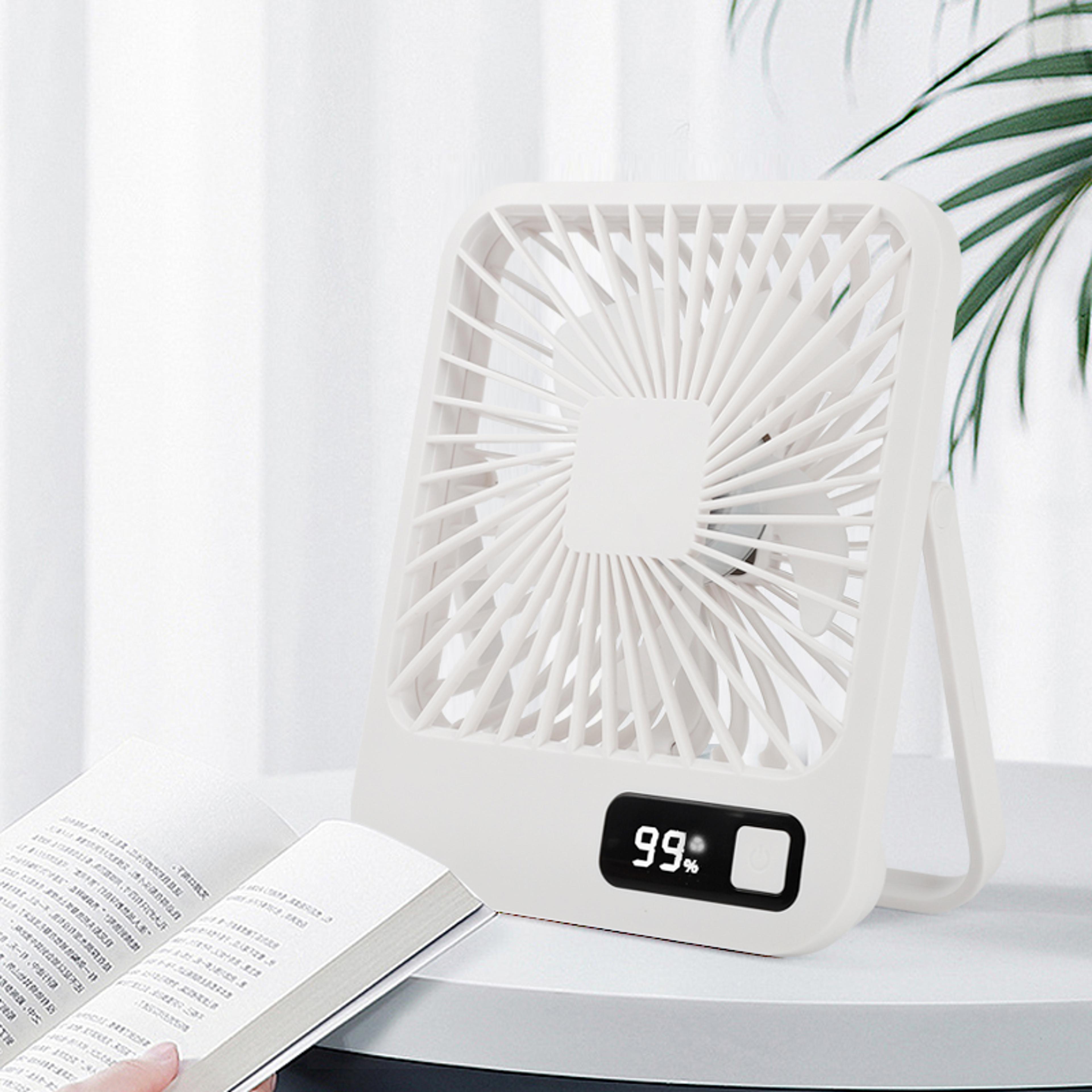 Mini Desk Fan USB Rechargeable Portable 2000mAh Ultra Quiet 5 Speed Strong Airflow Cooling Fan For  2