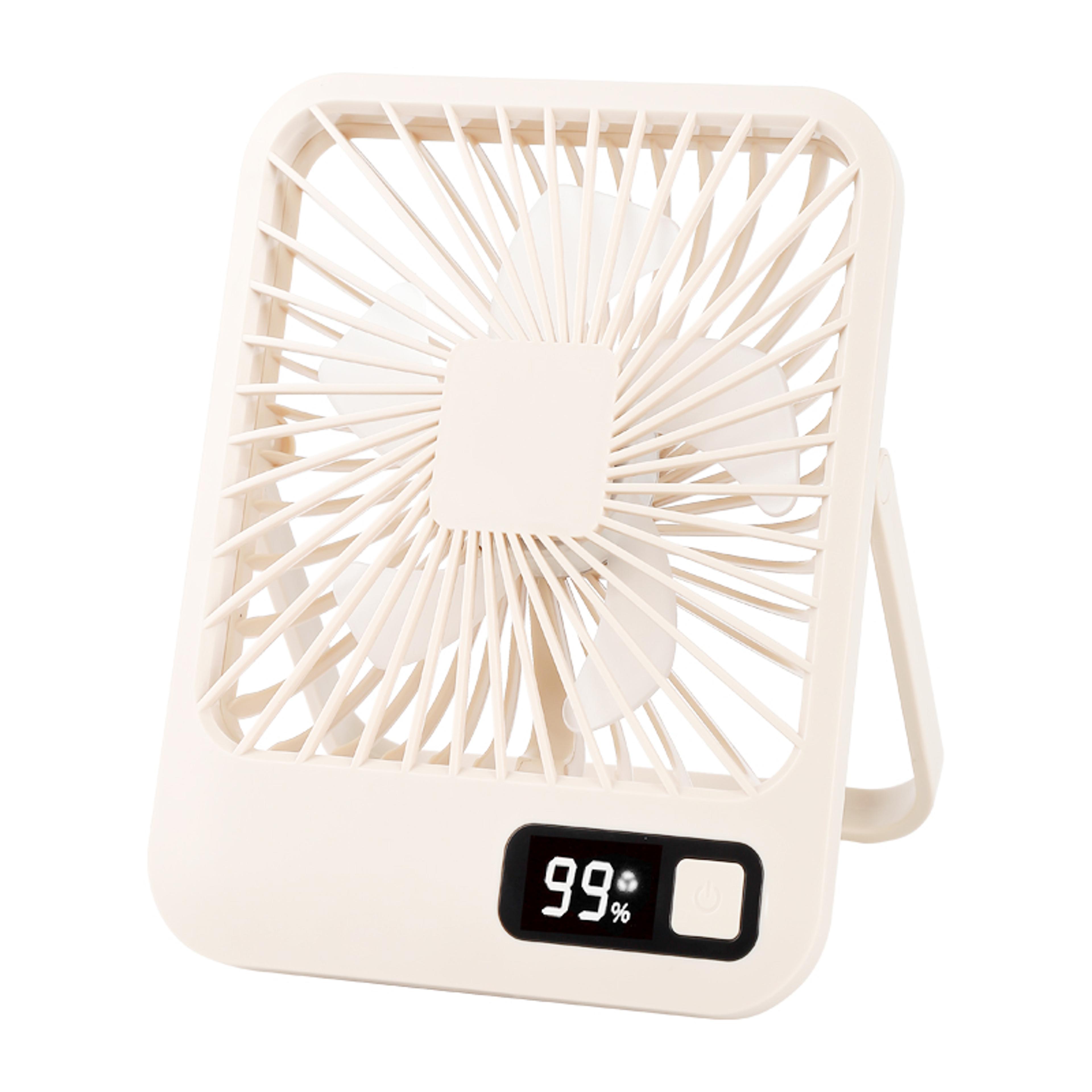 Mini Desk Fan USB Rechargeable Portable 2000mAh Ultra Quiet 5 Speed Strong Airflow Cooling Fan For  4