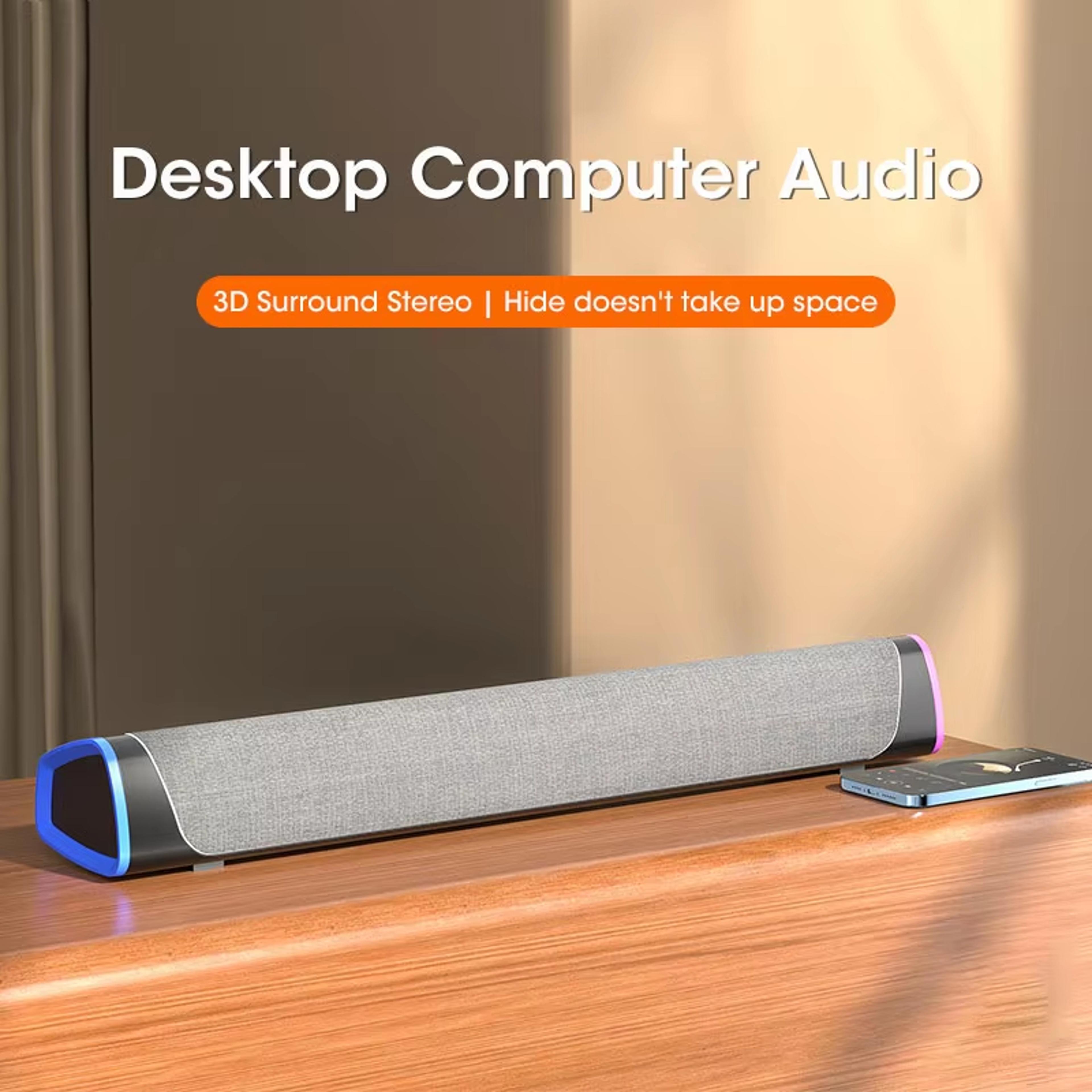 Bluetooth Wireless Computer Bar Speaker Surround Sound Subwoofer For MacBook Laptop Music Player 2